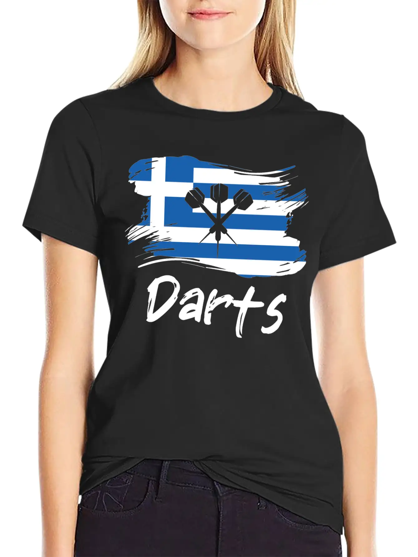 Darts Greek Flag Dart Throwing Greece Country Dart Breathable Soft Cotton T-Shirt – Timeless Casual Look