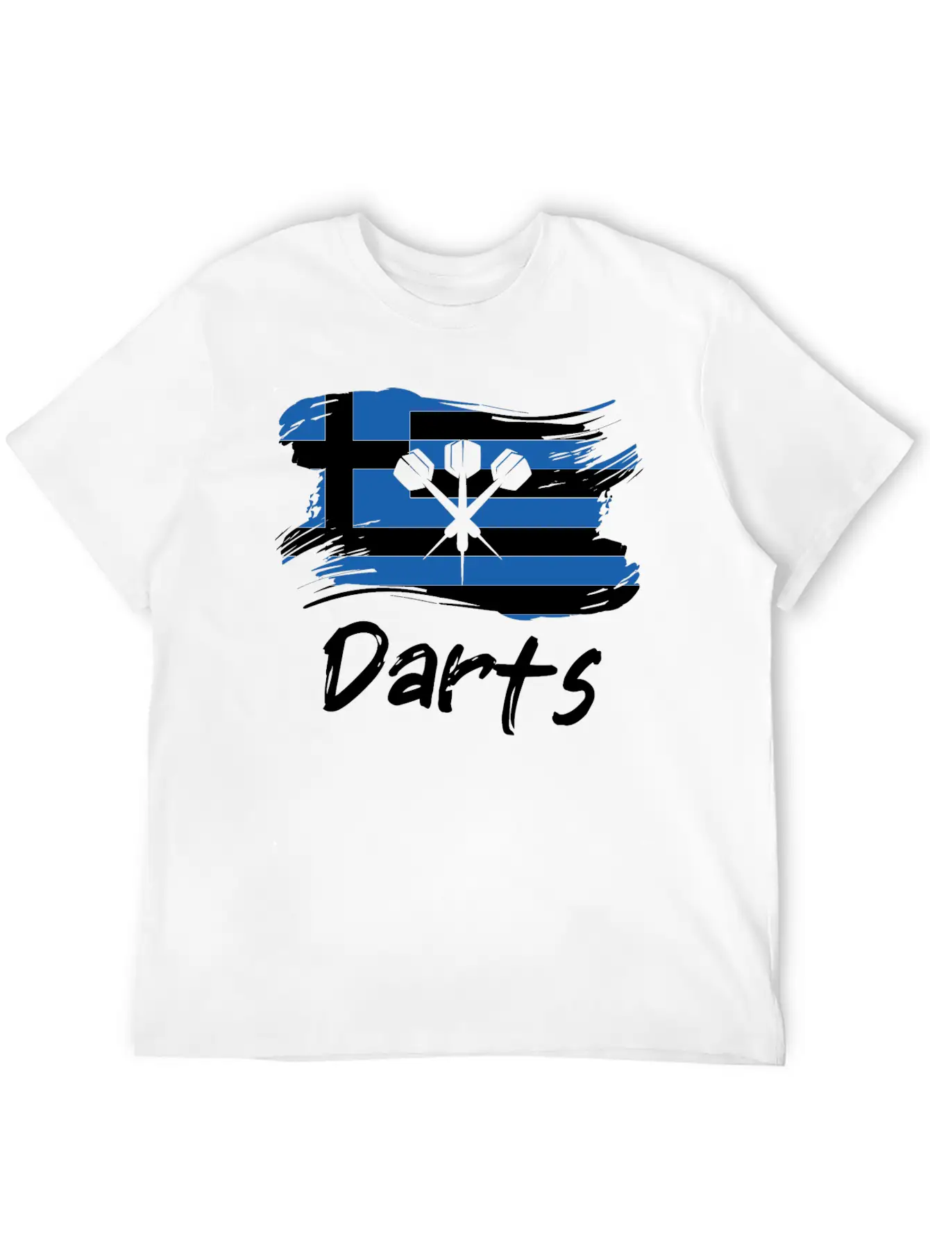 Darts Greek Flag Dart Throwing Greece Country Dart Breathable Soft Cotton T-Shirt – Timeless Casual Look