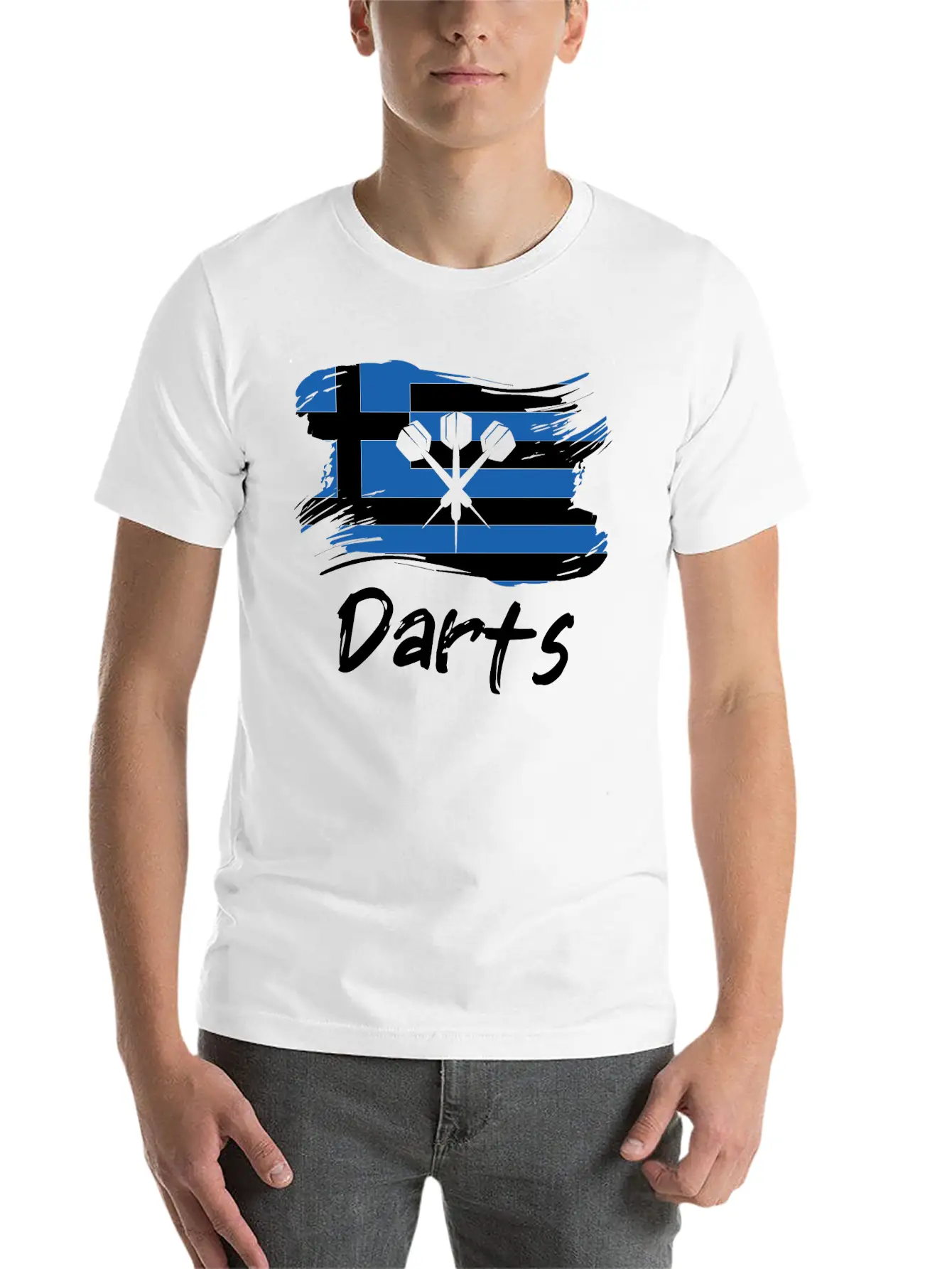 Darts Greek Flag Dart Throwing Greece Country Dart Breathable Soft Cotton T-Shirt – Timeless Casual Look