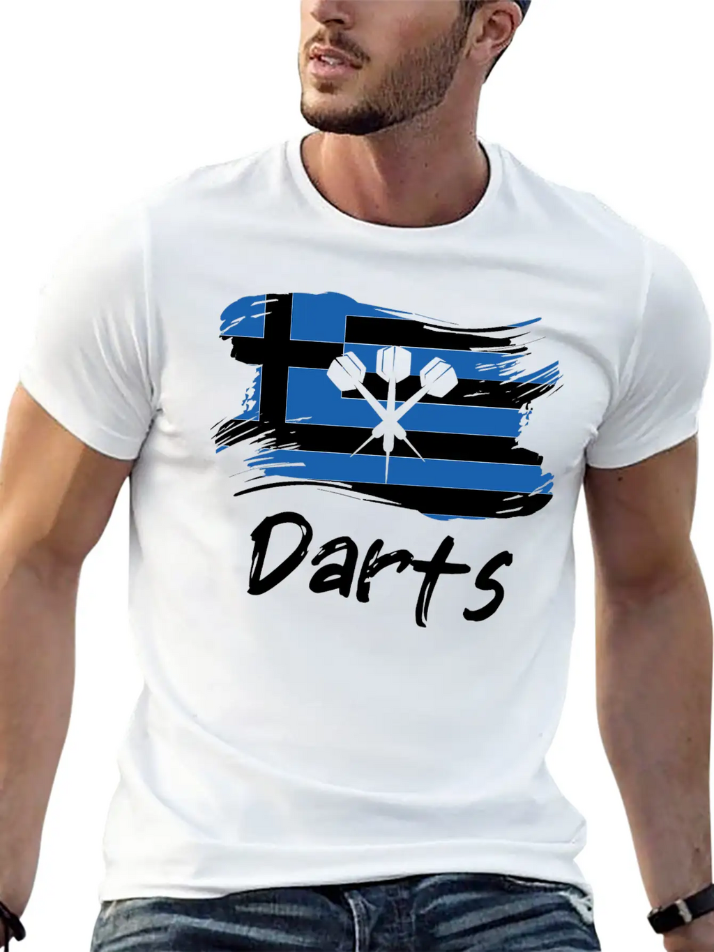 Darts Greek Flag Dart Throwing Greece Country Dart Breathable Soft Cotton T-Shirt – Timeless Casual Look
