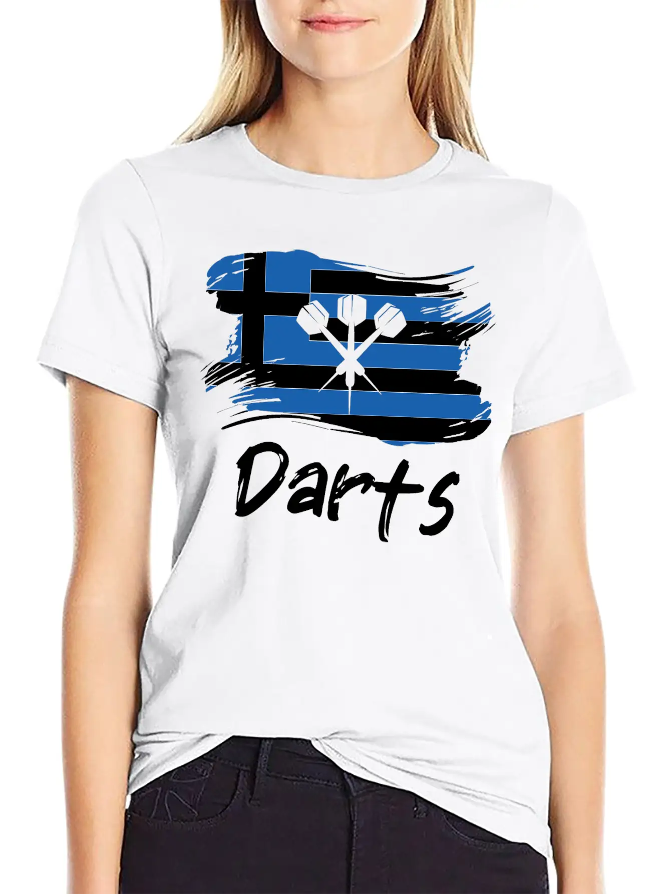 Darts Greek Flag Dart Throwing Greece Country Dart Breathable Soft Cotton T-Shirt – Timeless Casual Look