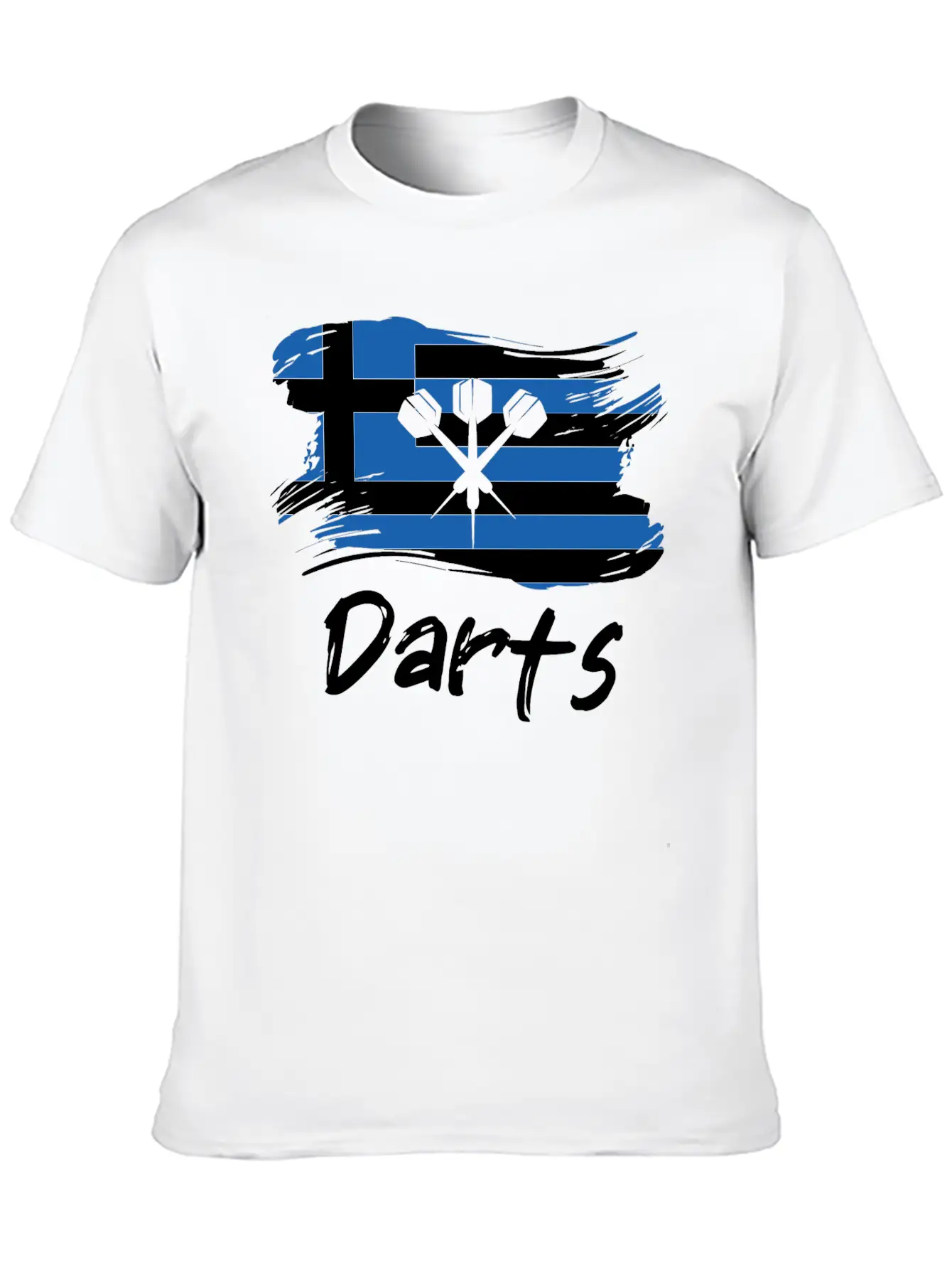 Darts Greek Flag Dart Throwing Greece Country Dart Breathable Soft Cotton T-Shirt – Timeless Casual Look