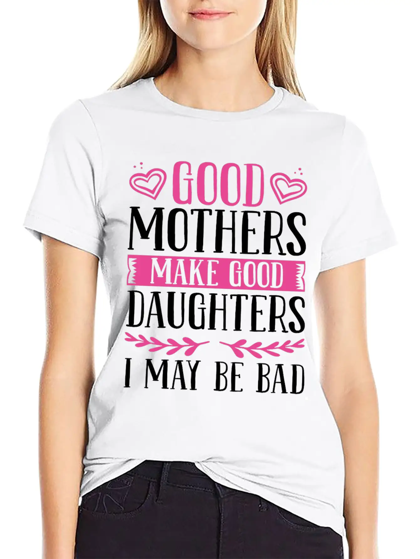 Daughter For Mom Mother And Daughter Matching Unisex Short Sleeve Soft Cotton T-Shirt – Casual Everyday Wear