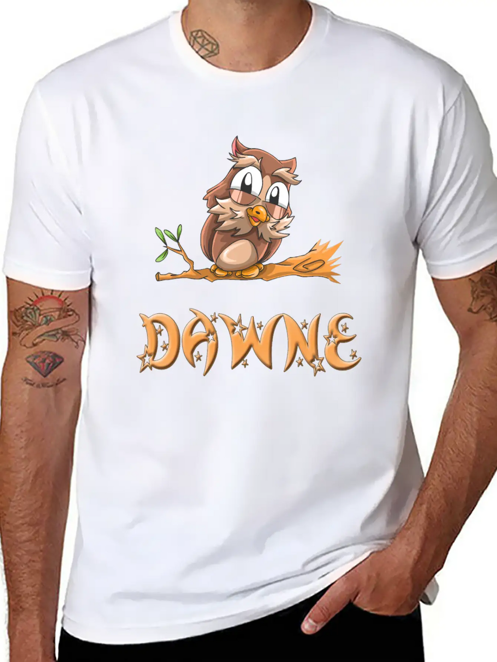 Dawne Owl Essential Cotton Tee For Daily Outfits – Unisex Style
