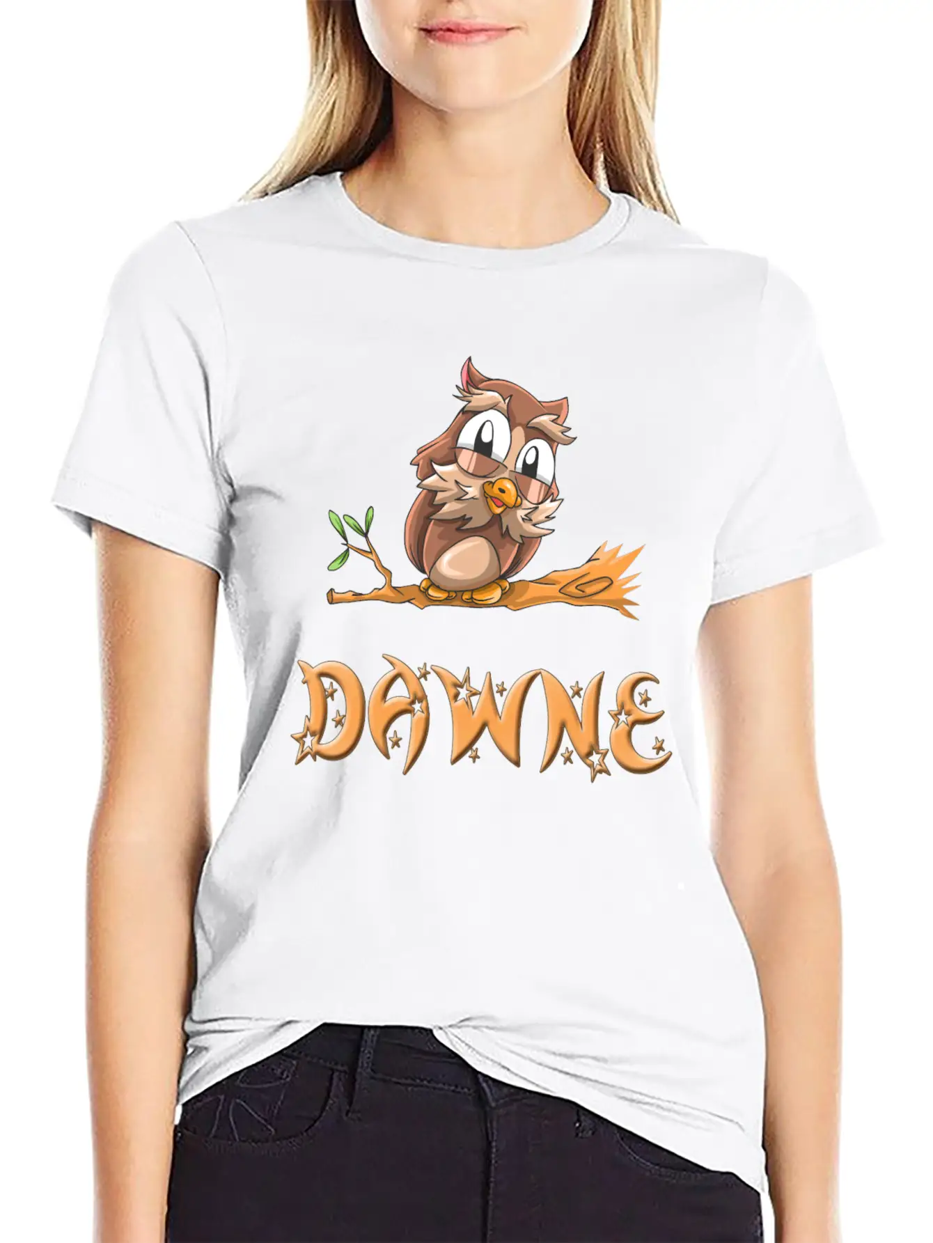 Dawne Owl Essential Cotton Tee For Daily Outfits – Unisex Style