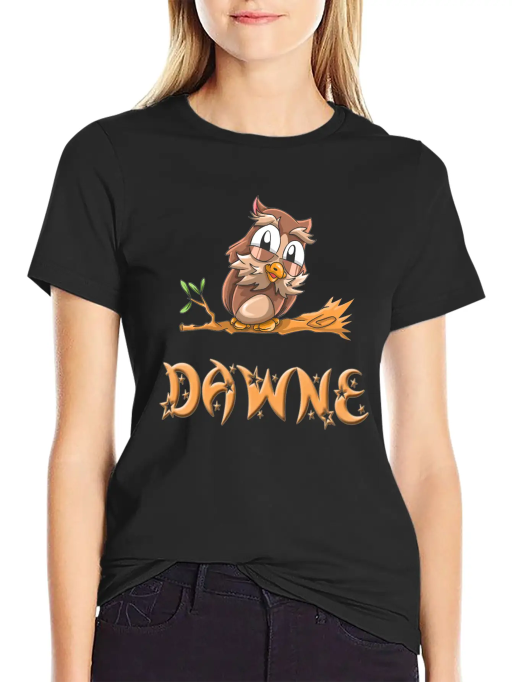 Dawne Owl Essential Cotton Tee For Daily Outfits – Unisex Style