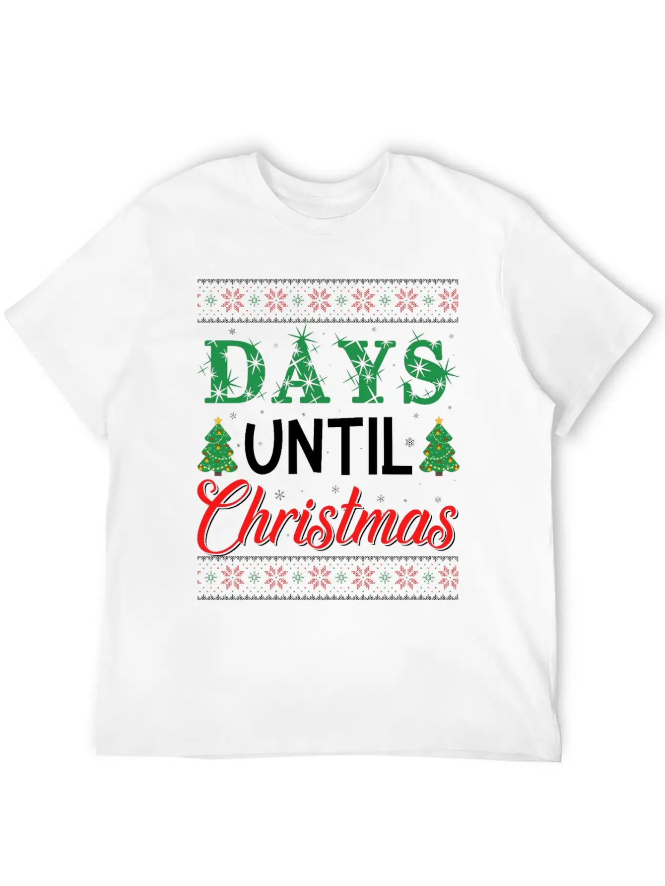 Days Untill Christmas Casual Graphic T-Shirt – Simple And Comfortable Daily Wear