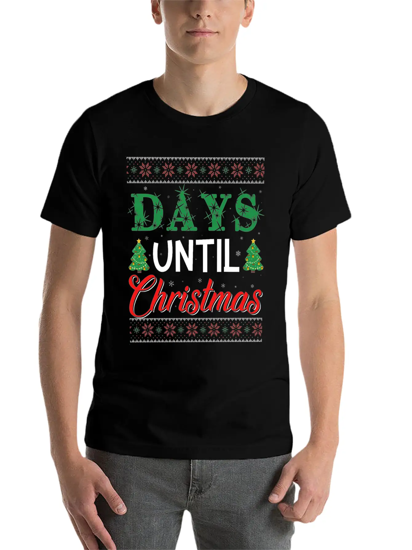 Days Untill Christmas Casual Graphic T-Shirt – Simple And Comfortable Daily Wear