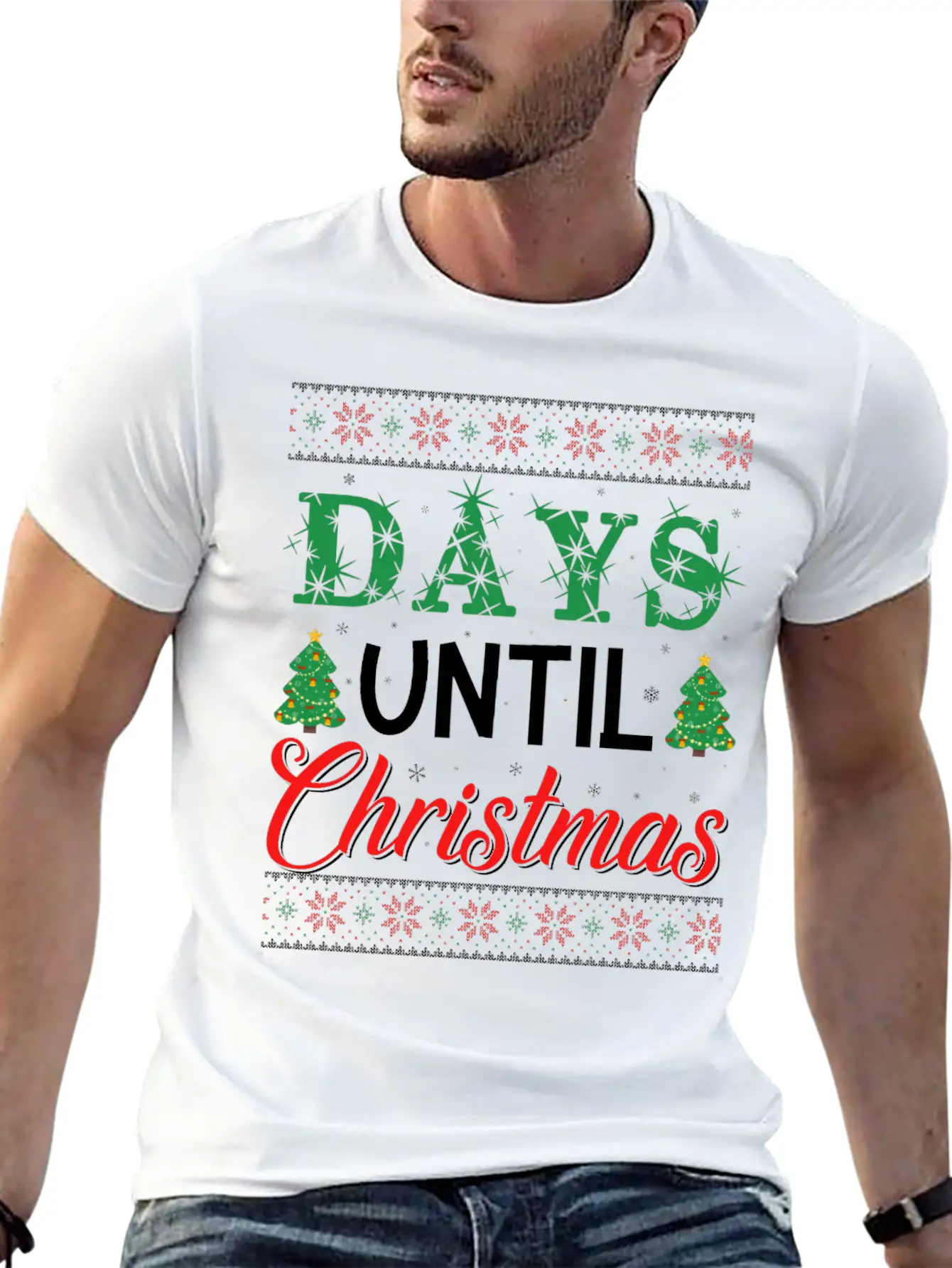 Days Untill Christmas Casual Graphic T-Shirt – Simple And Comfortable Daily Wear