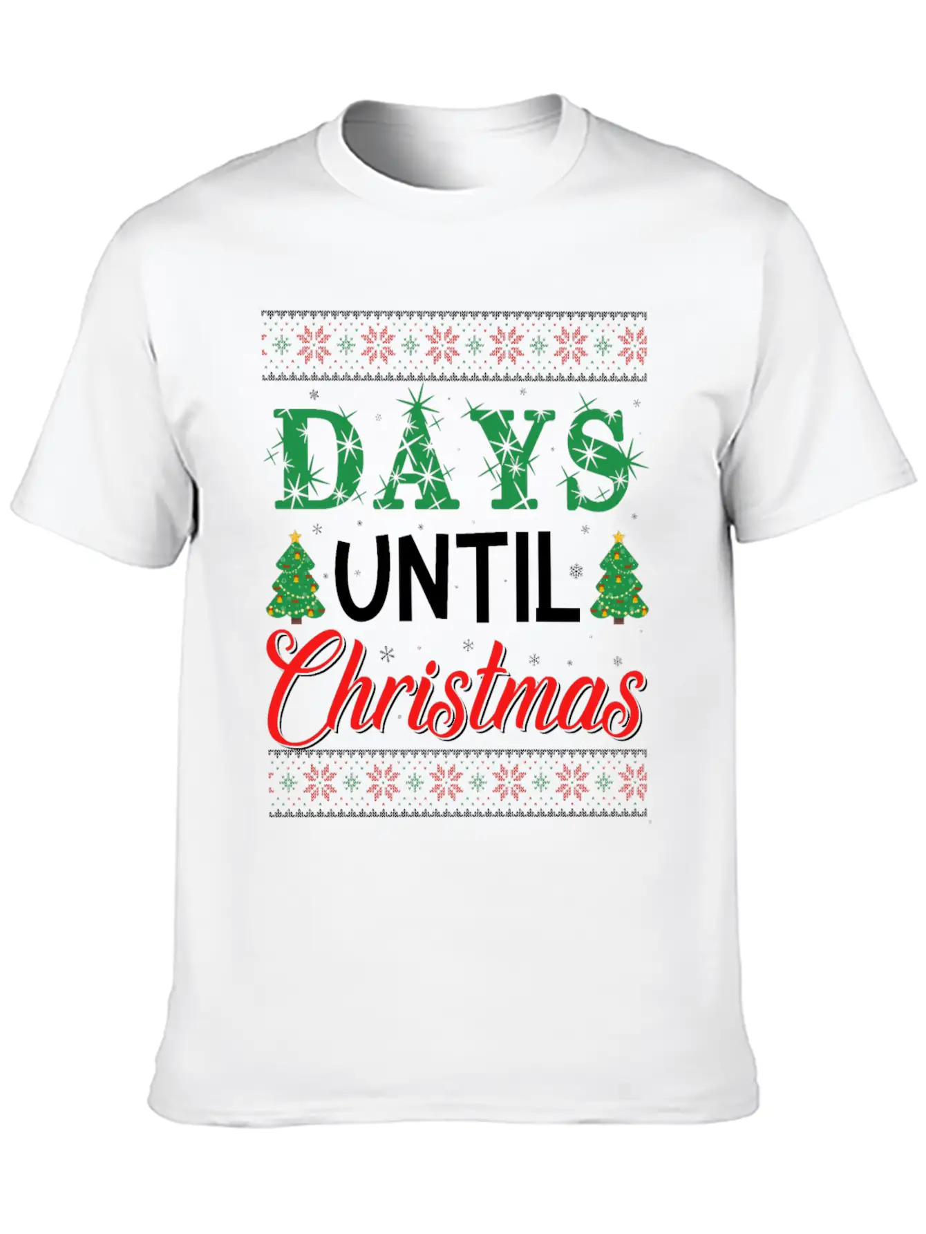 Days Untill Christmas Casual Graphic T-Shirt – Simple And Comfortable Daily Wear
