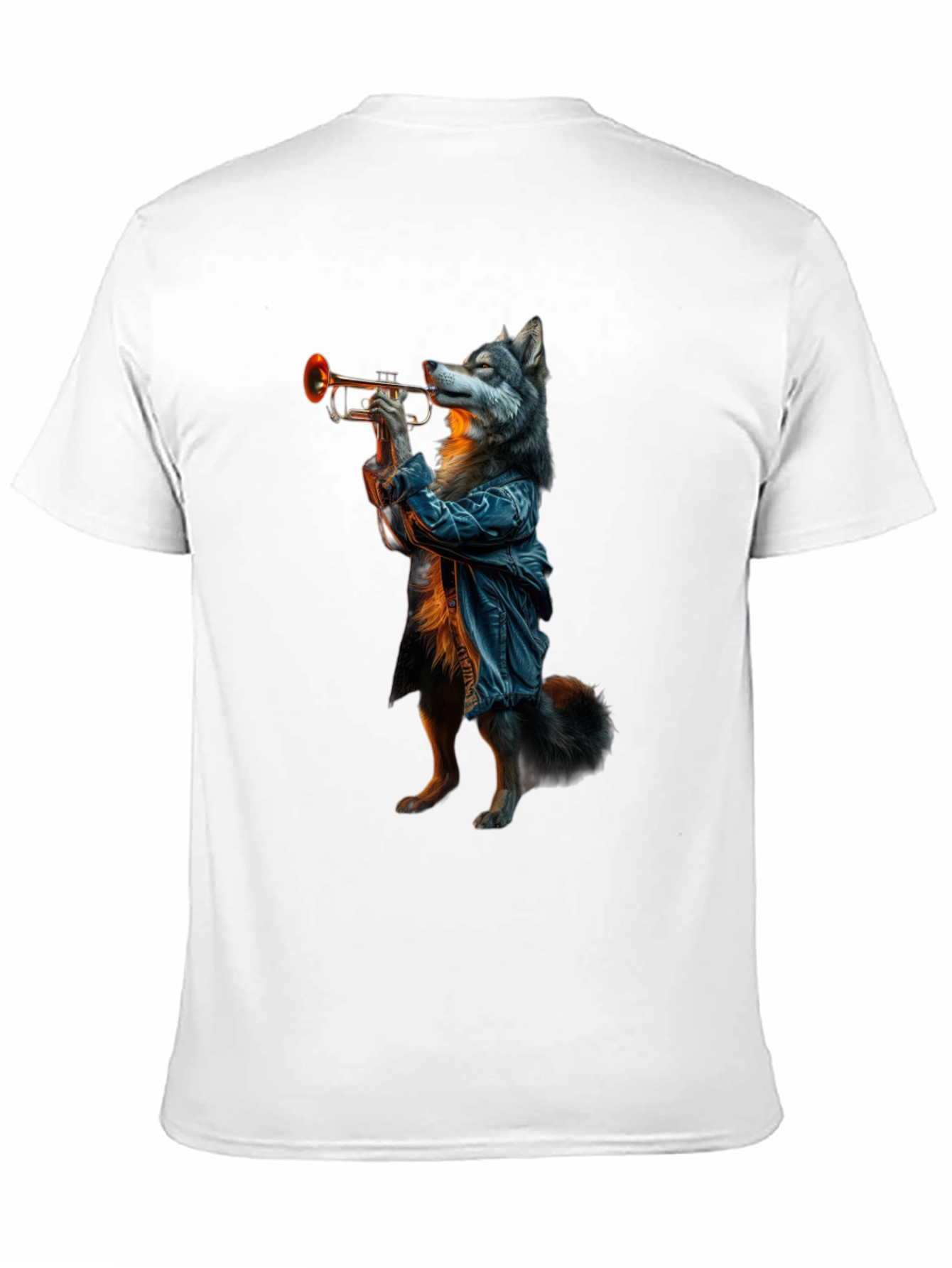 Wolf Trumpet Player Graphic Tee