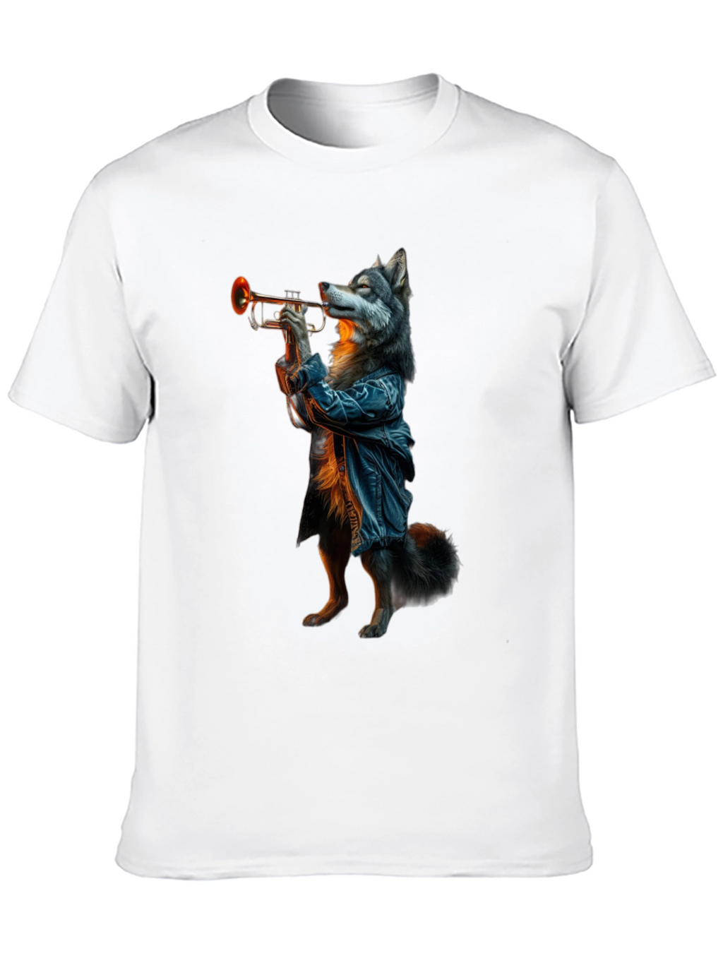 Wolf Trumpet Player Graphic Tee