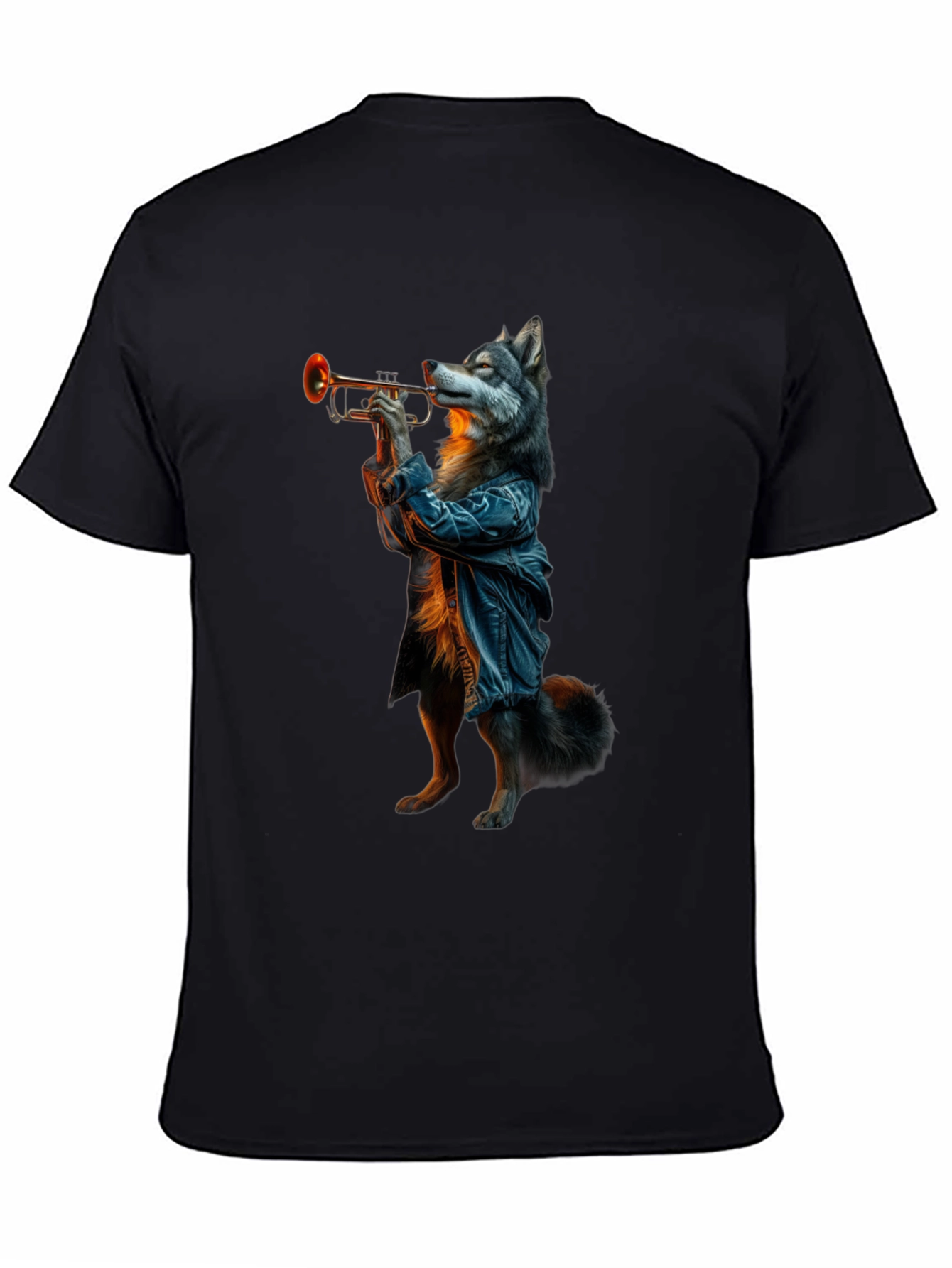 Wolf Trumpet Player Graphic Tee