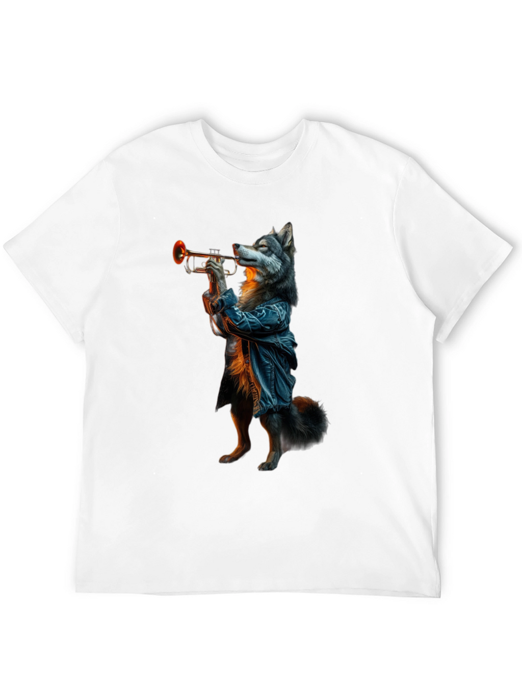 Wolf Trumpet Player Graphic Tee