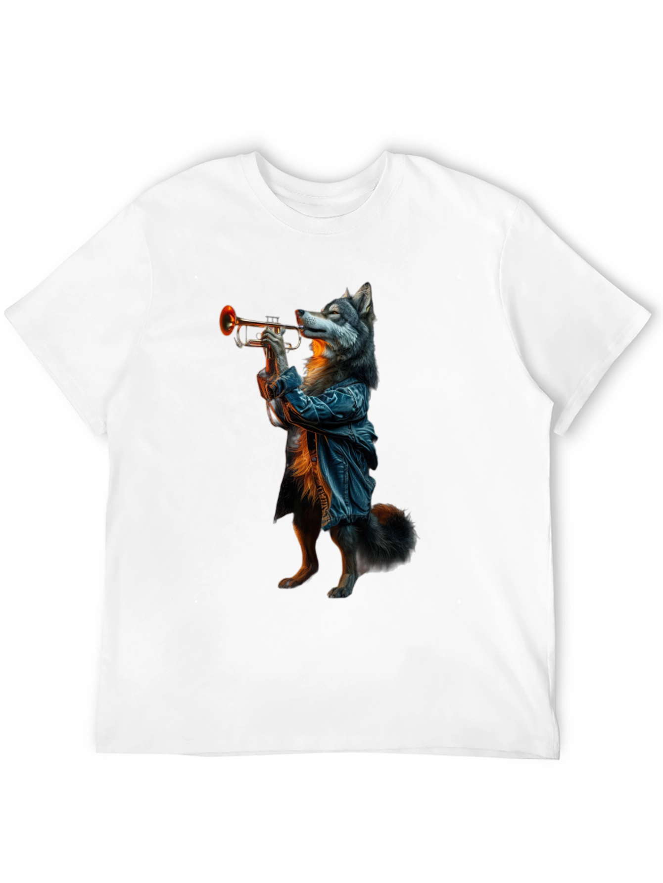 Wolf Trumpet Player Graphic Tee