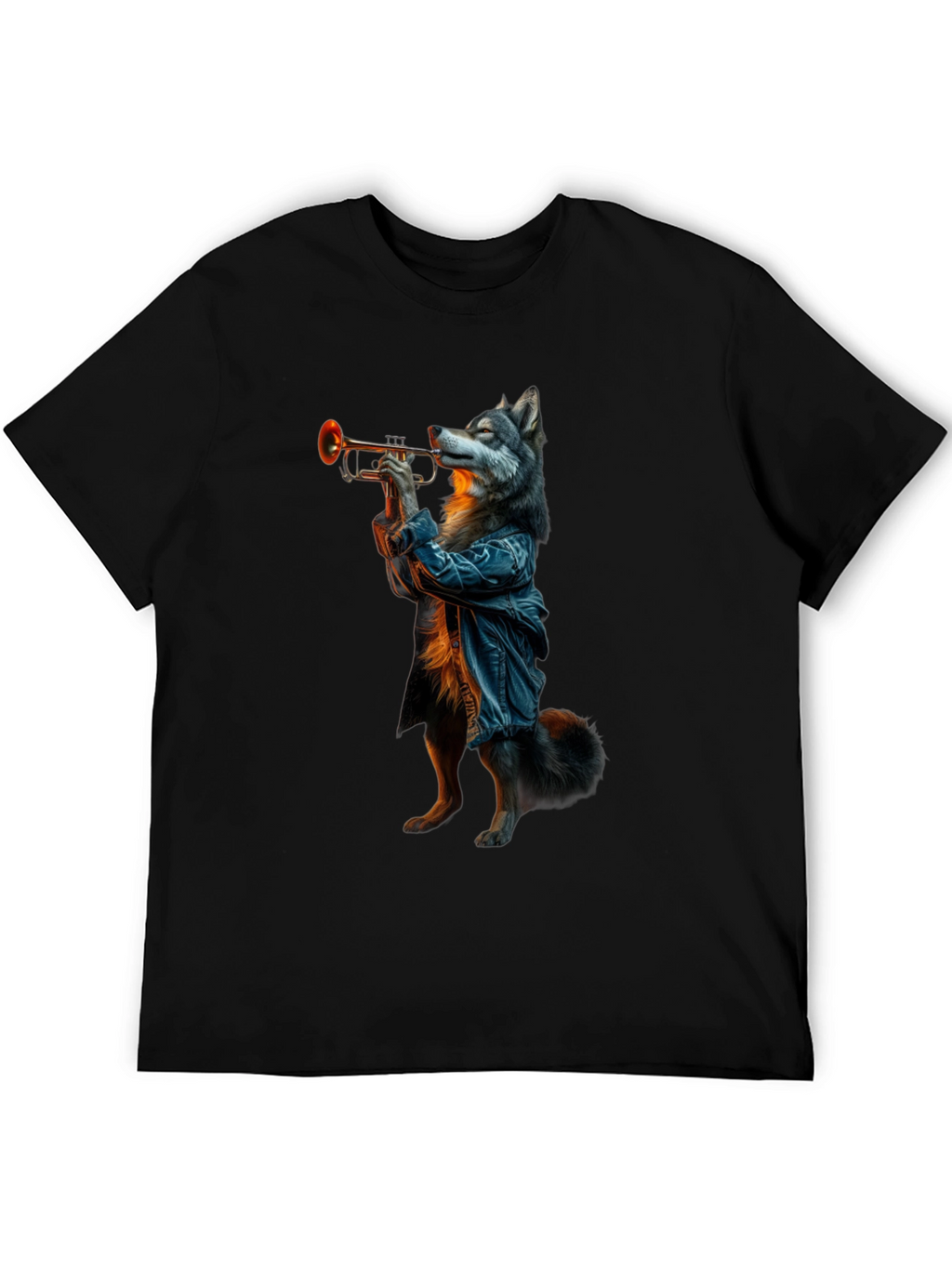 Wolf Trumpet Player Graphic Tee