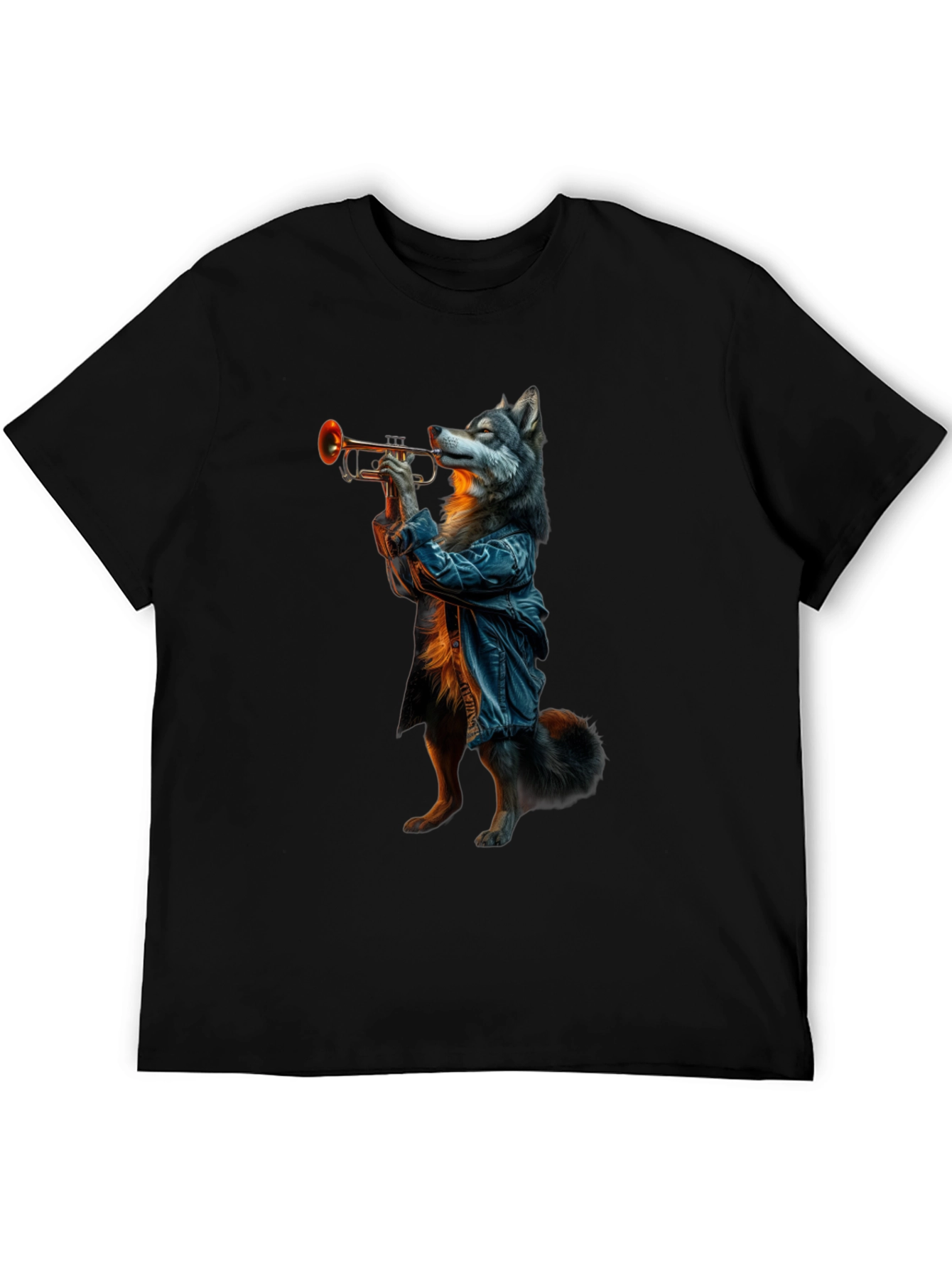 Wolf Trumpet Player Graphic Tee