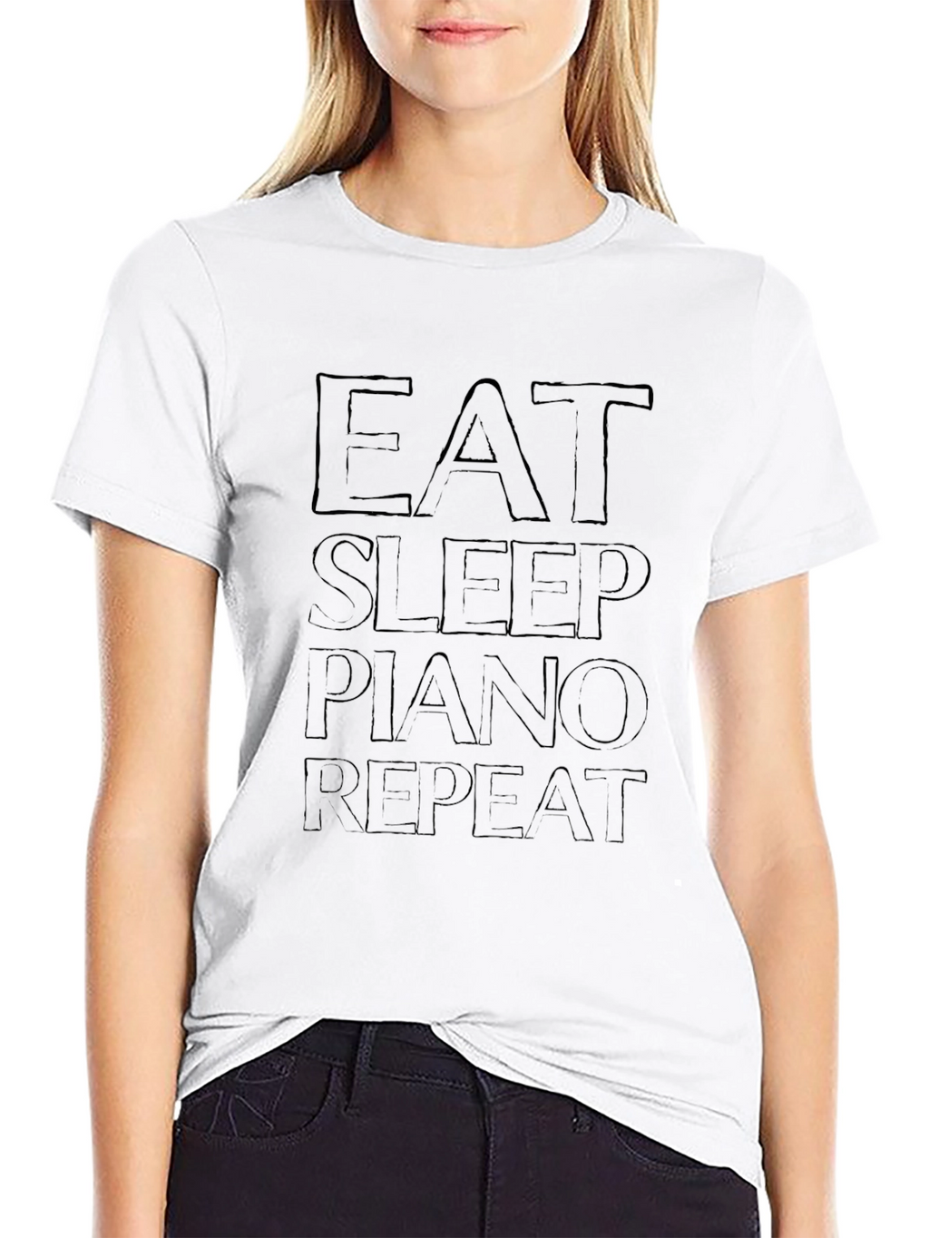 Eat Sleep Piano Repeat Graphic Tee