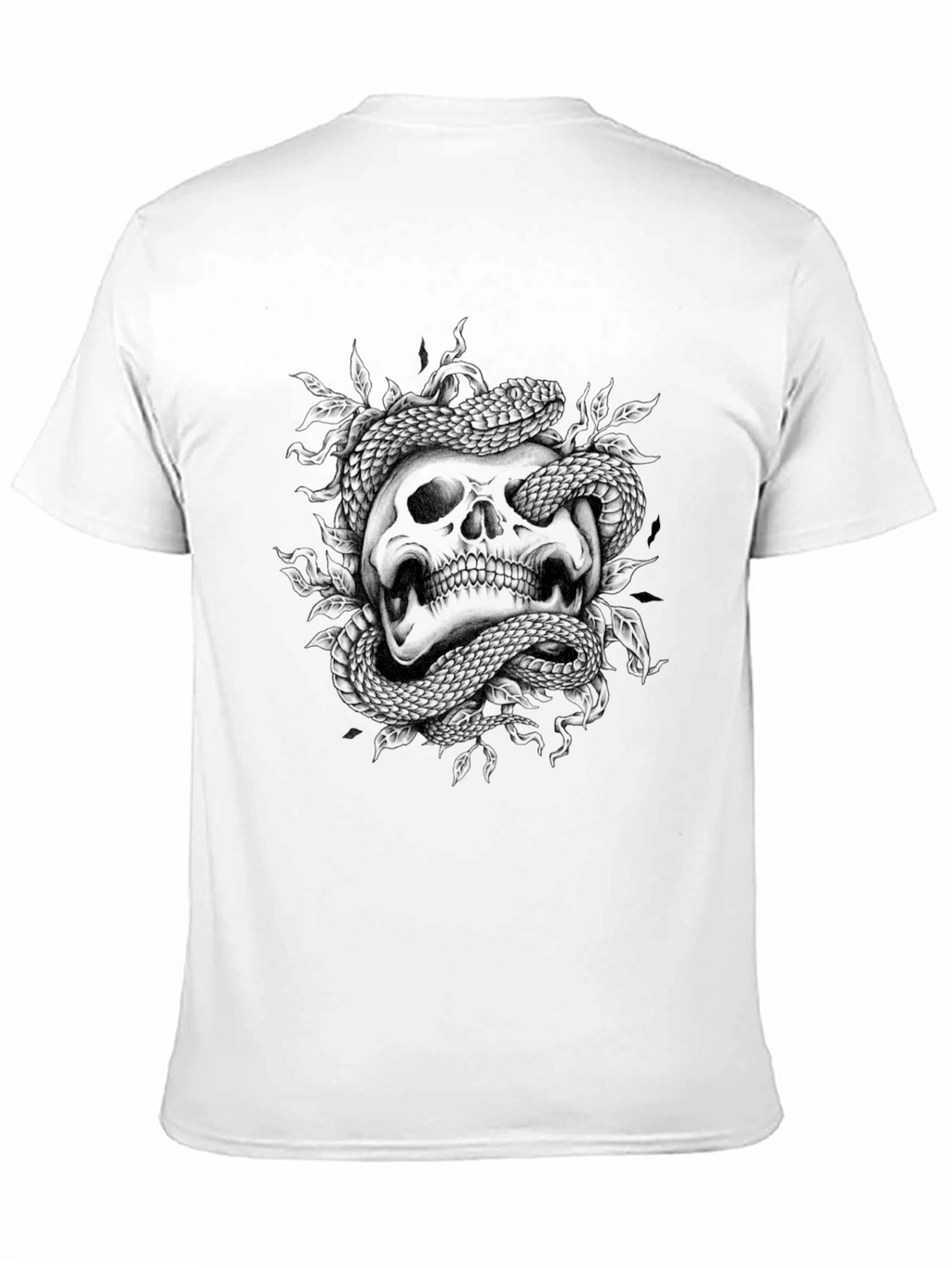 Skull and Snake Graphic Print T-Shirt