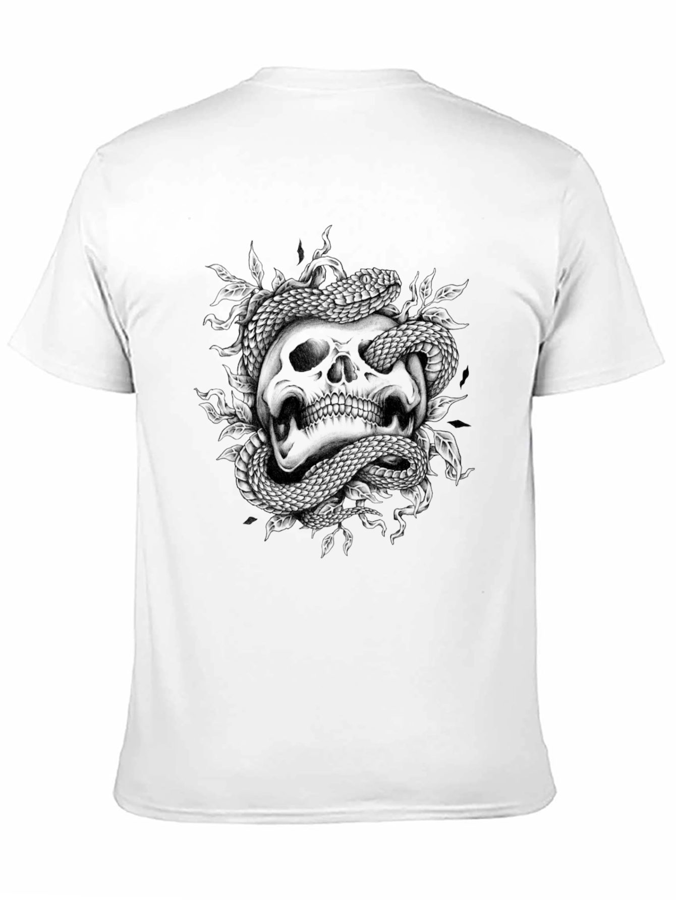 Skull and Snake Graphic Print T-Shirt