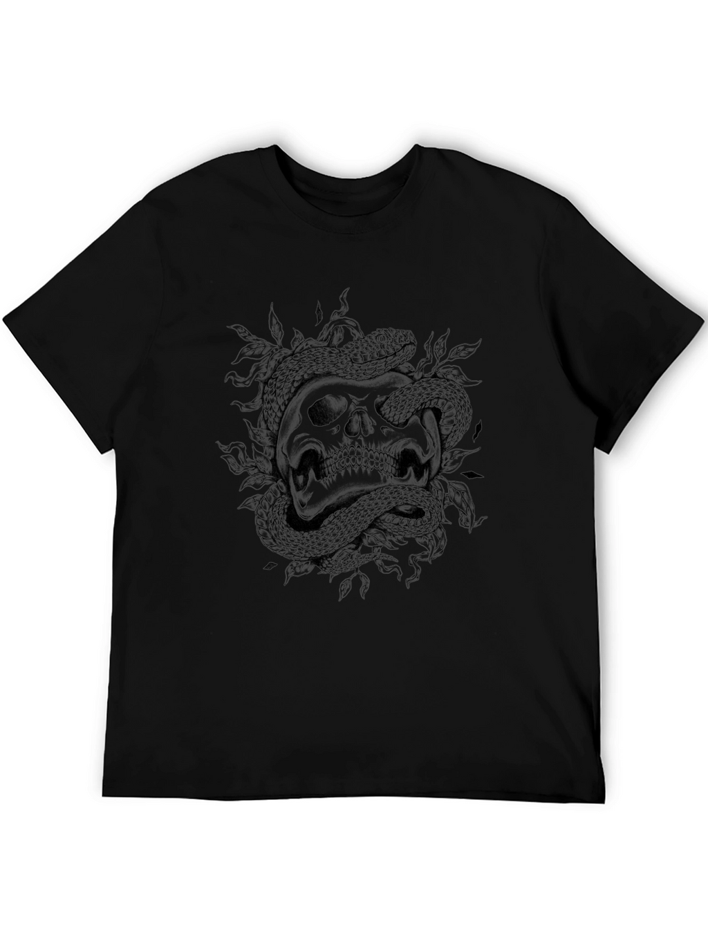 Skull and Snake Graphic Print T-Shirt