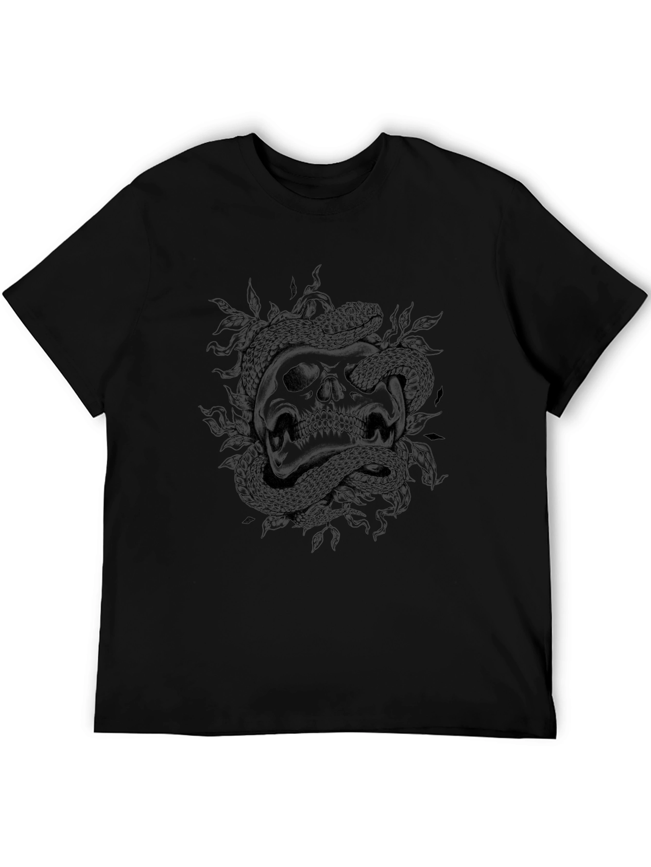 Skull and Snake Graphic Print T-Shirt