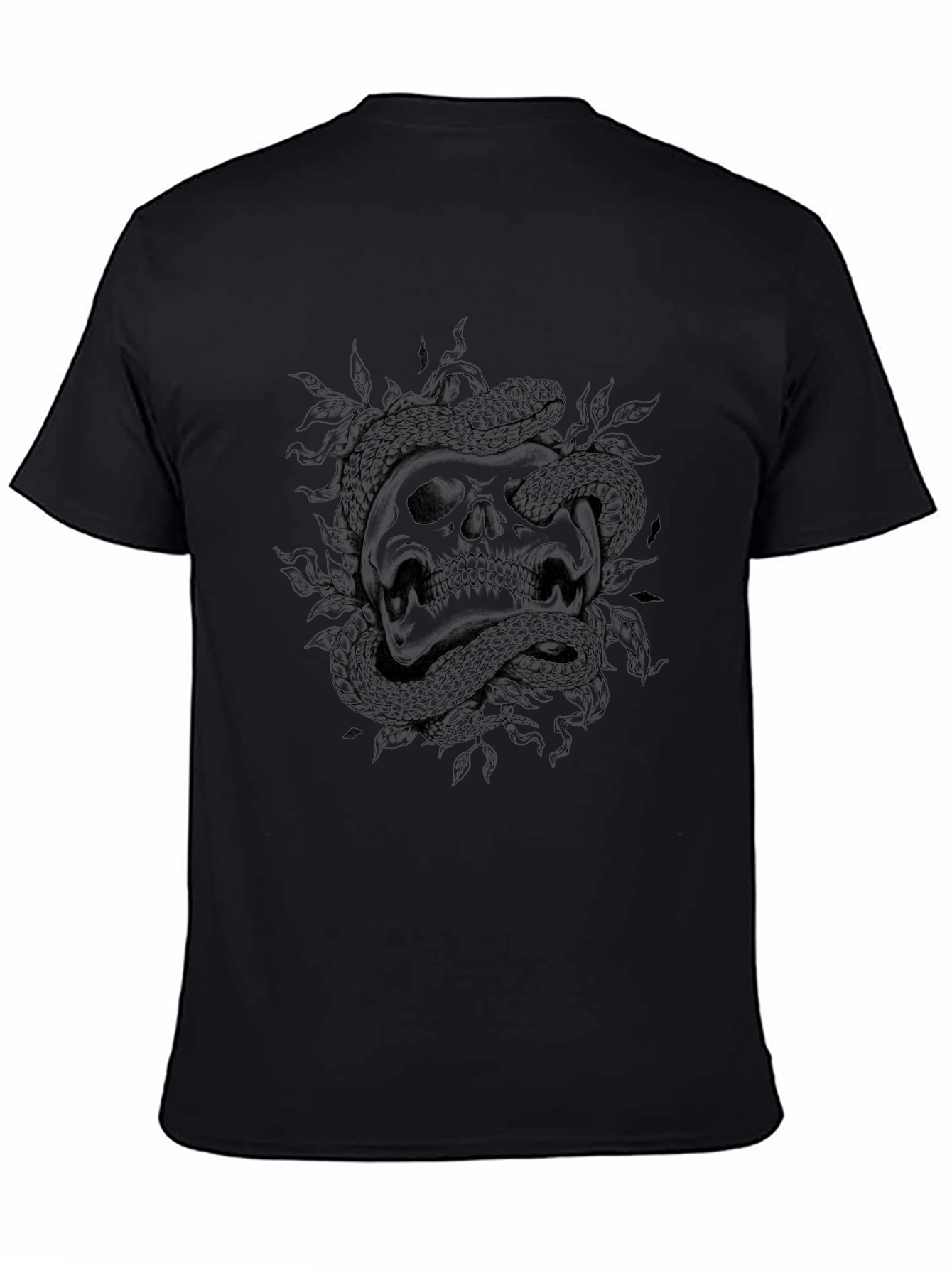 Skull and Snake Graphic Print T-Shirt
