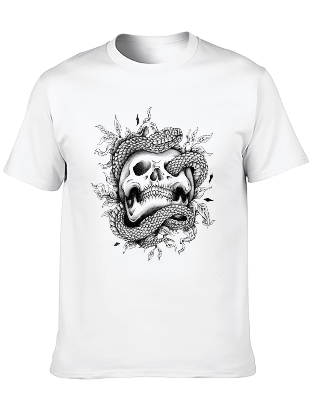 Skull and Snake Graphic Print T-Shirt