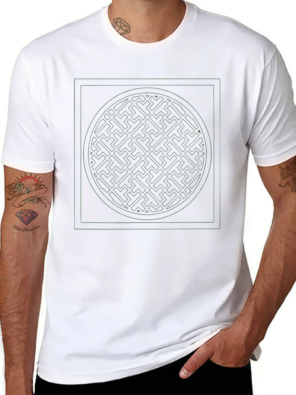 Deco Maze Unisex Short Sleeve Soft Cotton T-Shirt – Casual Everyday Wear