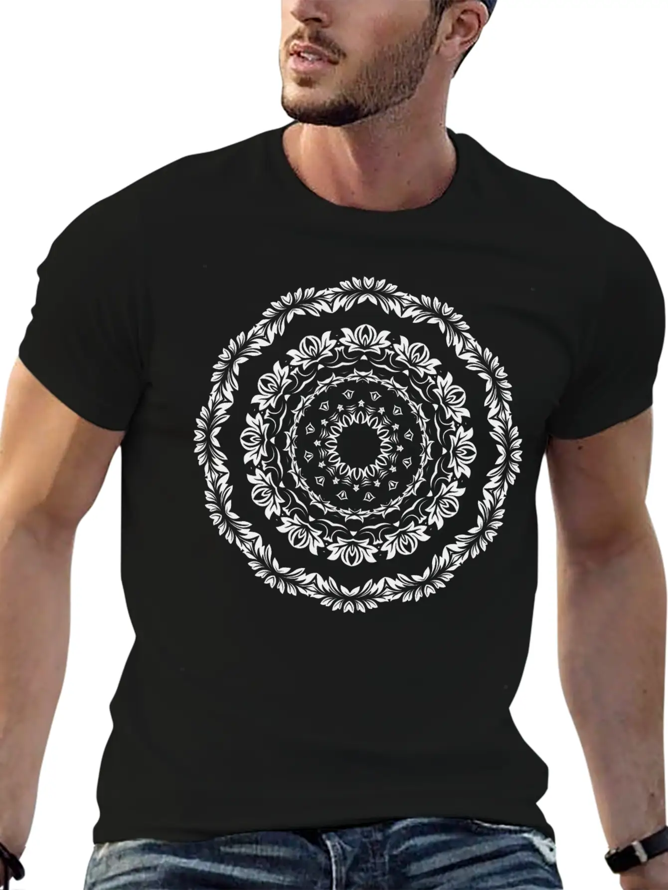 Decorative Ornamental Floral Flourish Design 22 Unisex Casual T-Shirt – Clean Design For Daily Comfort