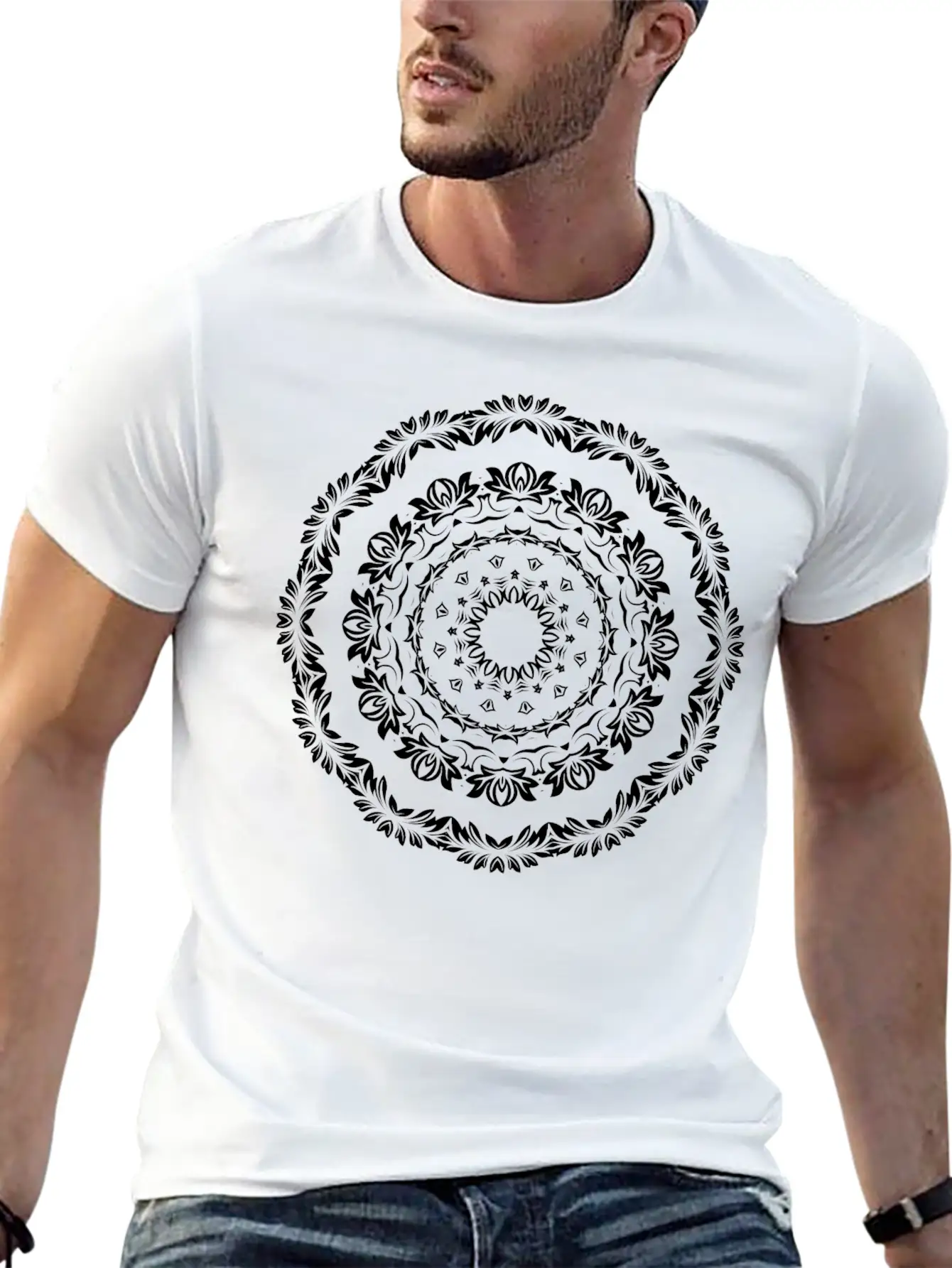 Decorative Ornamental Floral Flourish Design 22 Unisex Casual T-Shirt – Clean Design For Daily Comfort