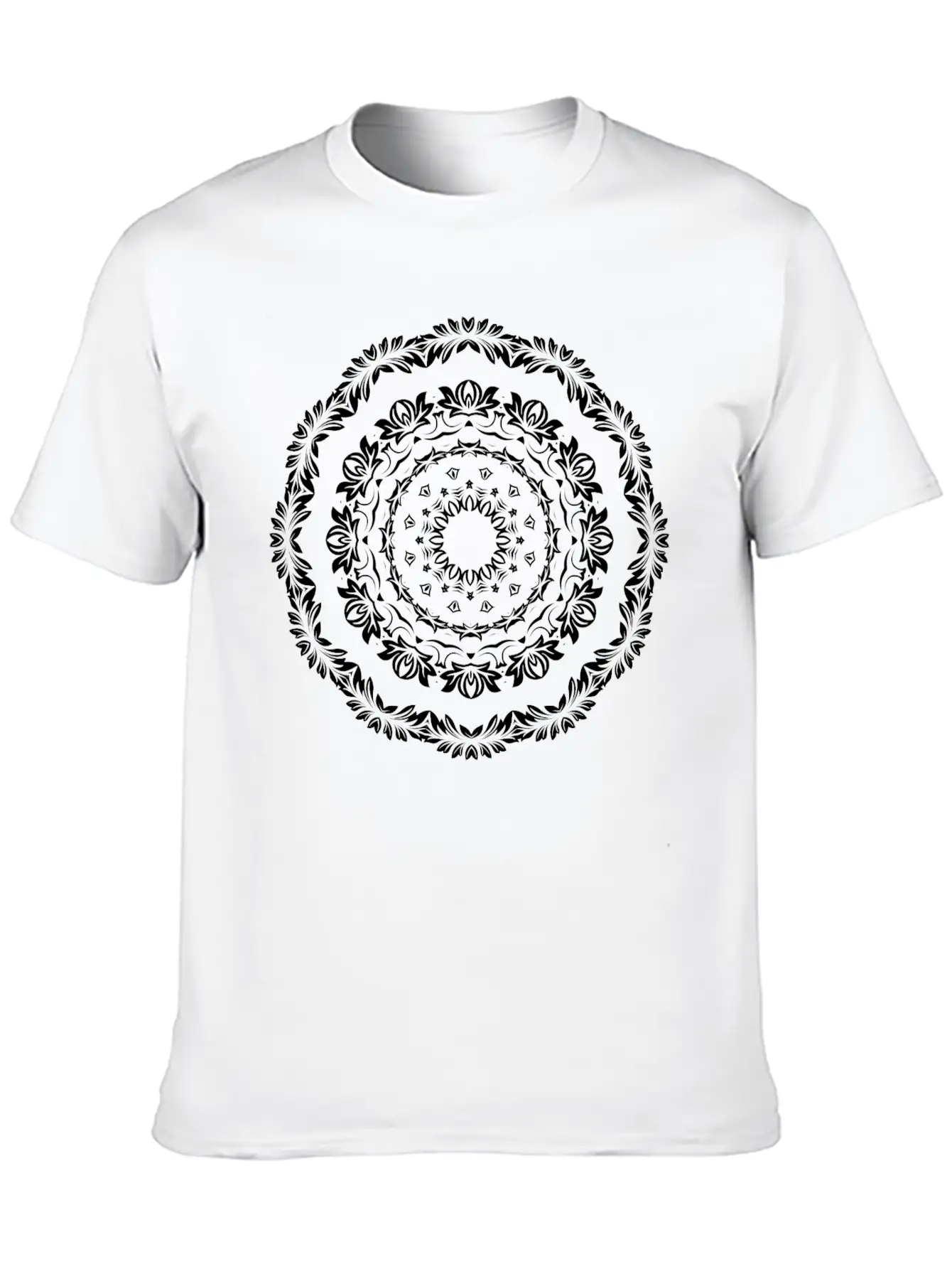 Decorative Ornamental Floral Flourish Design 22 Unisex Casual T-Shirt – Clean Design For Daily Comfort