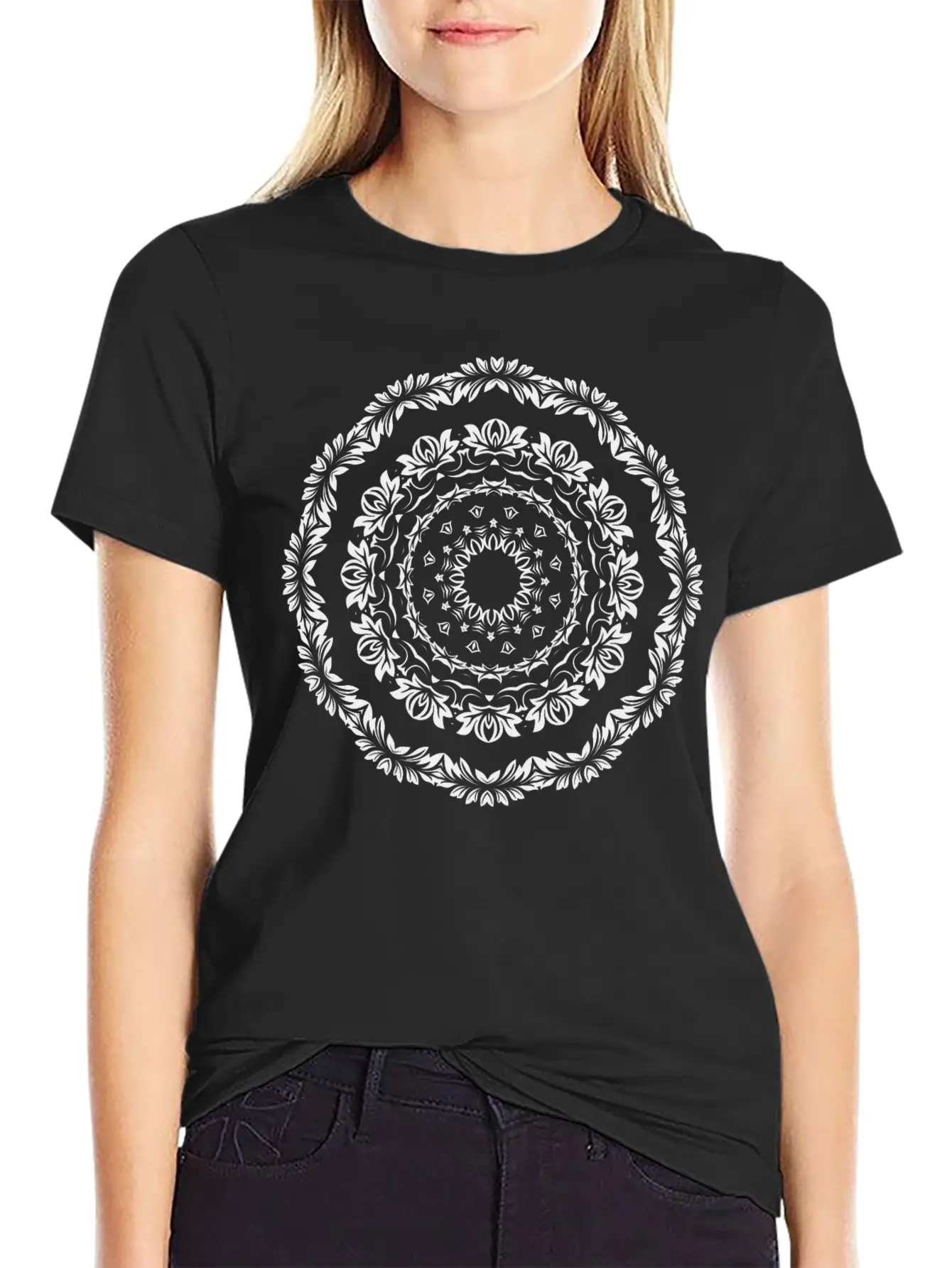 Decorative Ornamental Floral Flourish Design 22 Unisex Casual T-Shirt – Clean Design For Daily Comfort