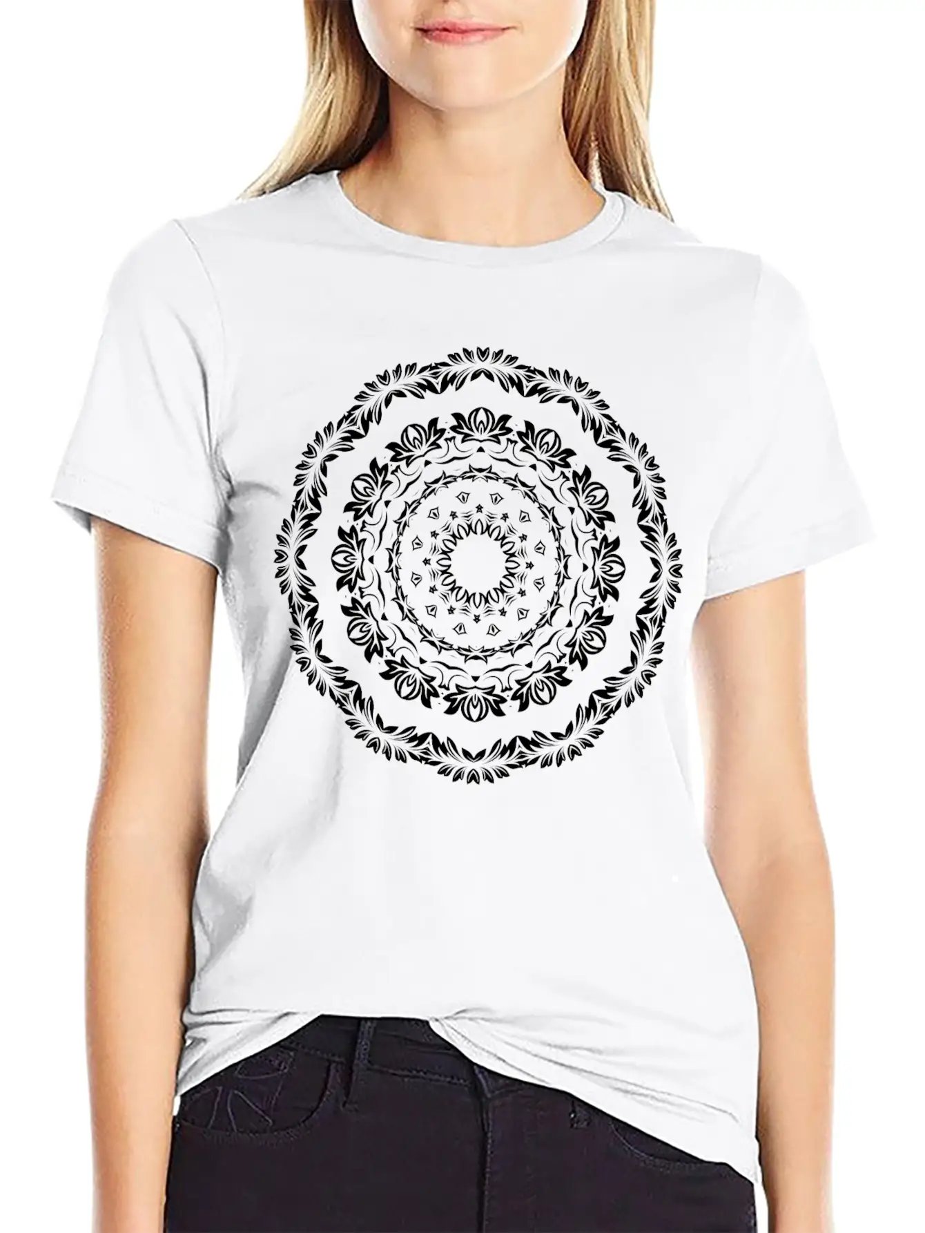 Decorative Ornamental Floral Flourish Design 22 Unisex Casual T-Shirt – Clean Design For Daily Comfort