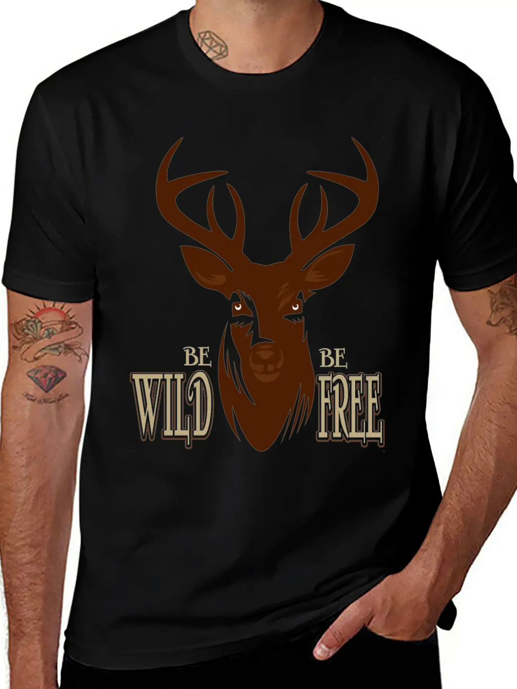 Deer Breathable Soft Cotton T-Shirt – Timeless Casual Look