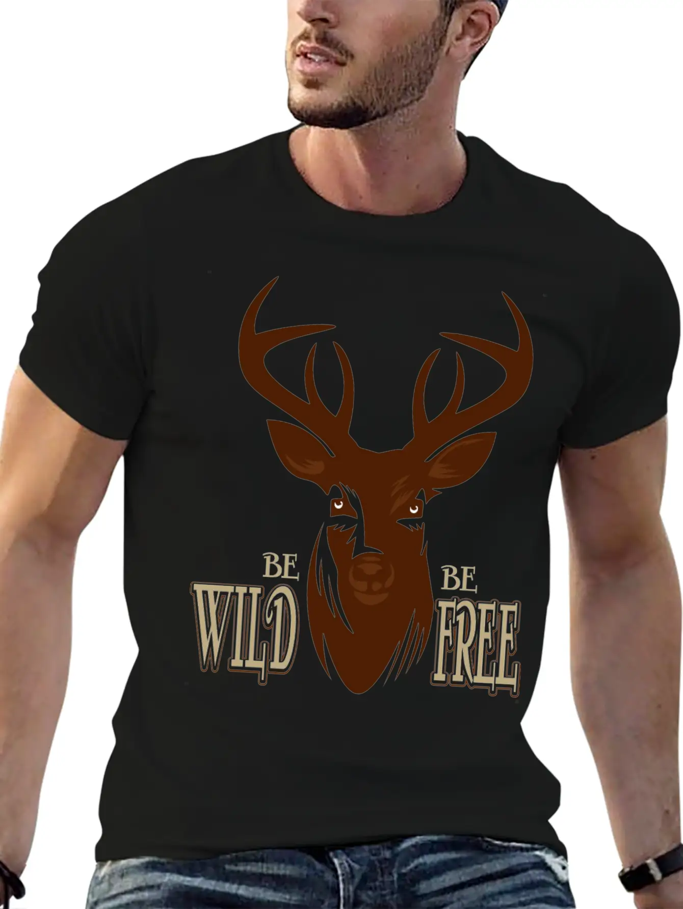 Deer Breathable Soft Cotton T-Shirt – Timeless Casual Look
