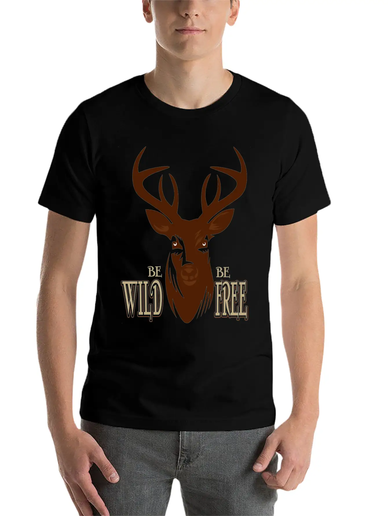 Deer Breathable Soft Cotton T-Shirt – Timeless Casual Look