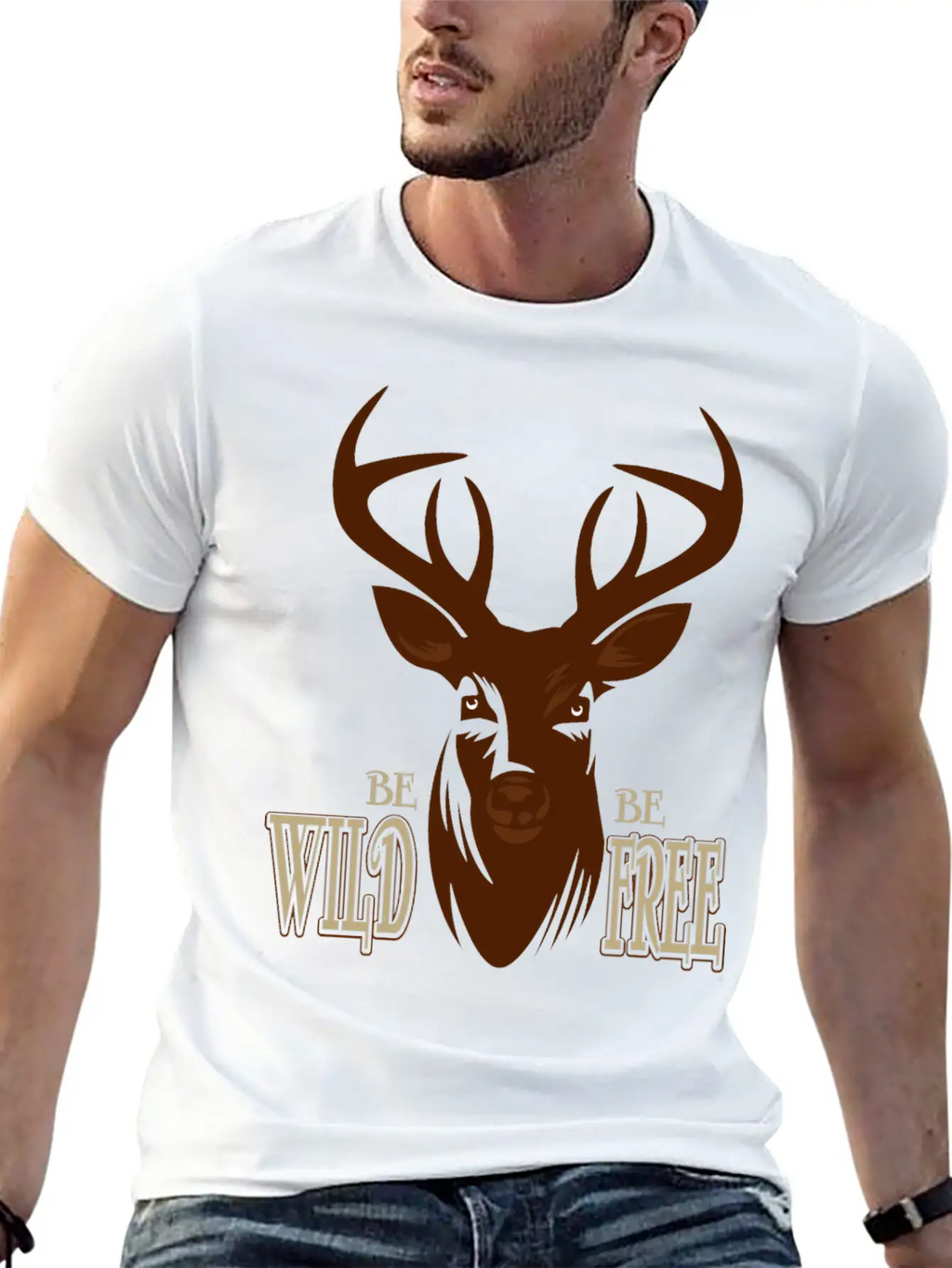 Deer Breathable Soft Cotton T-Shirt – Timeless Casual Look