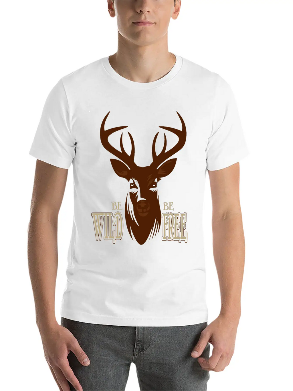Deer Breathable Soft Cotton T-Shirt – Timeless Casual Look