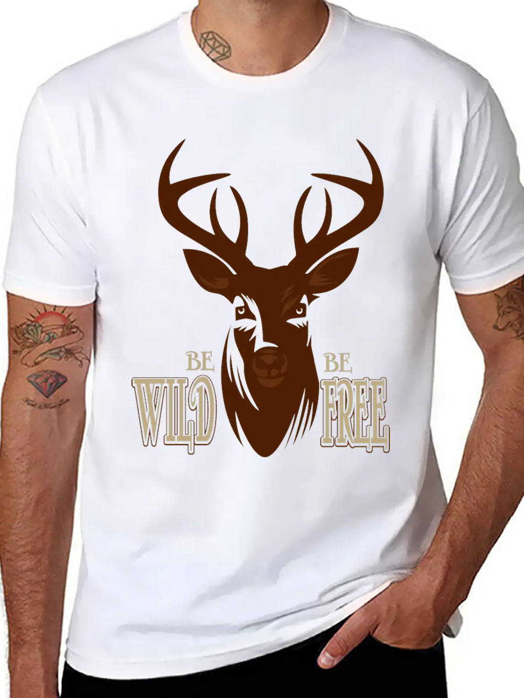 Deer Breathable Soft Cotton T-Shirt – Timeless Casual Look