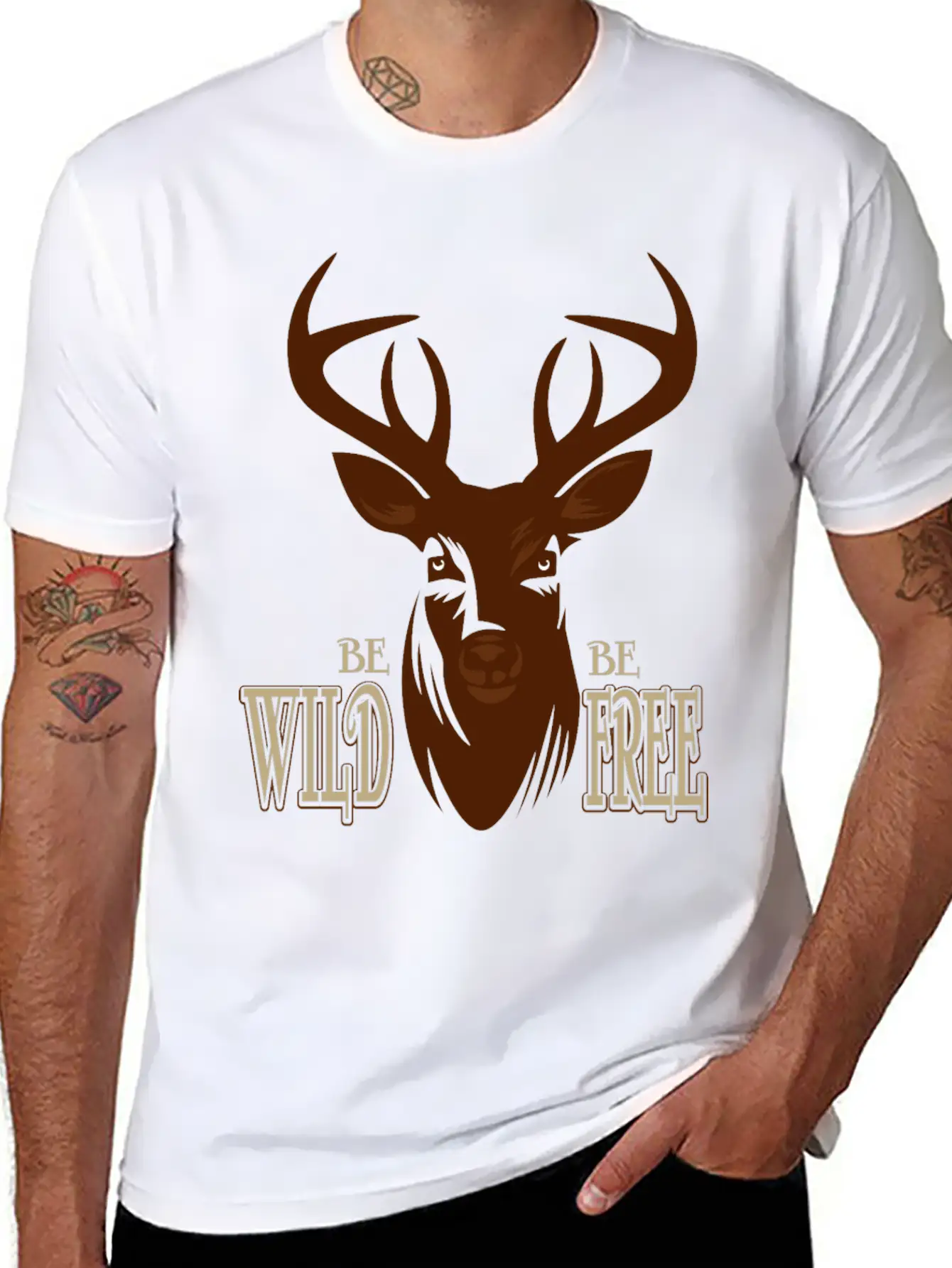 Deer Breathable Soft Cotton T-Shirt – Timeless Casual Look