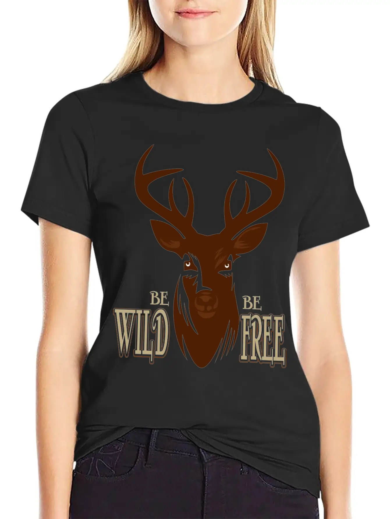 Deer Breathable Soft Cotton T-Shirt – Timeless Casual Look