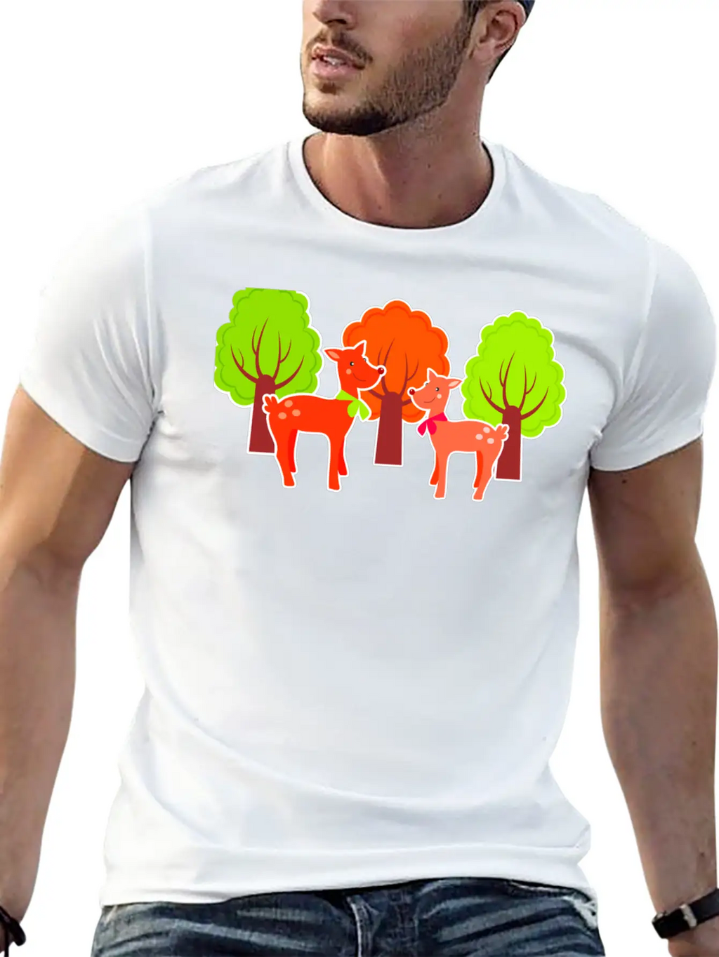 Deer Casual Graphic T-Shirt – Simple And Comfortable Daily Wear