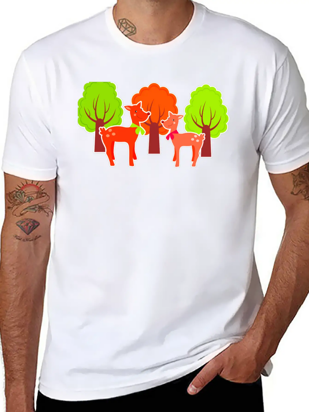 Deer Casual Graphic T-Shirt – Simple And Comfortable Daily Wear