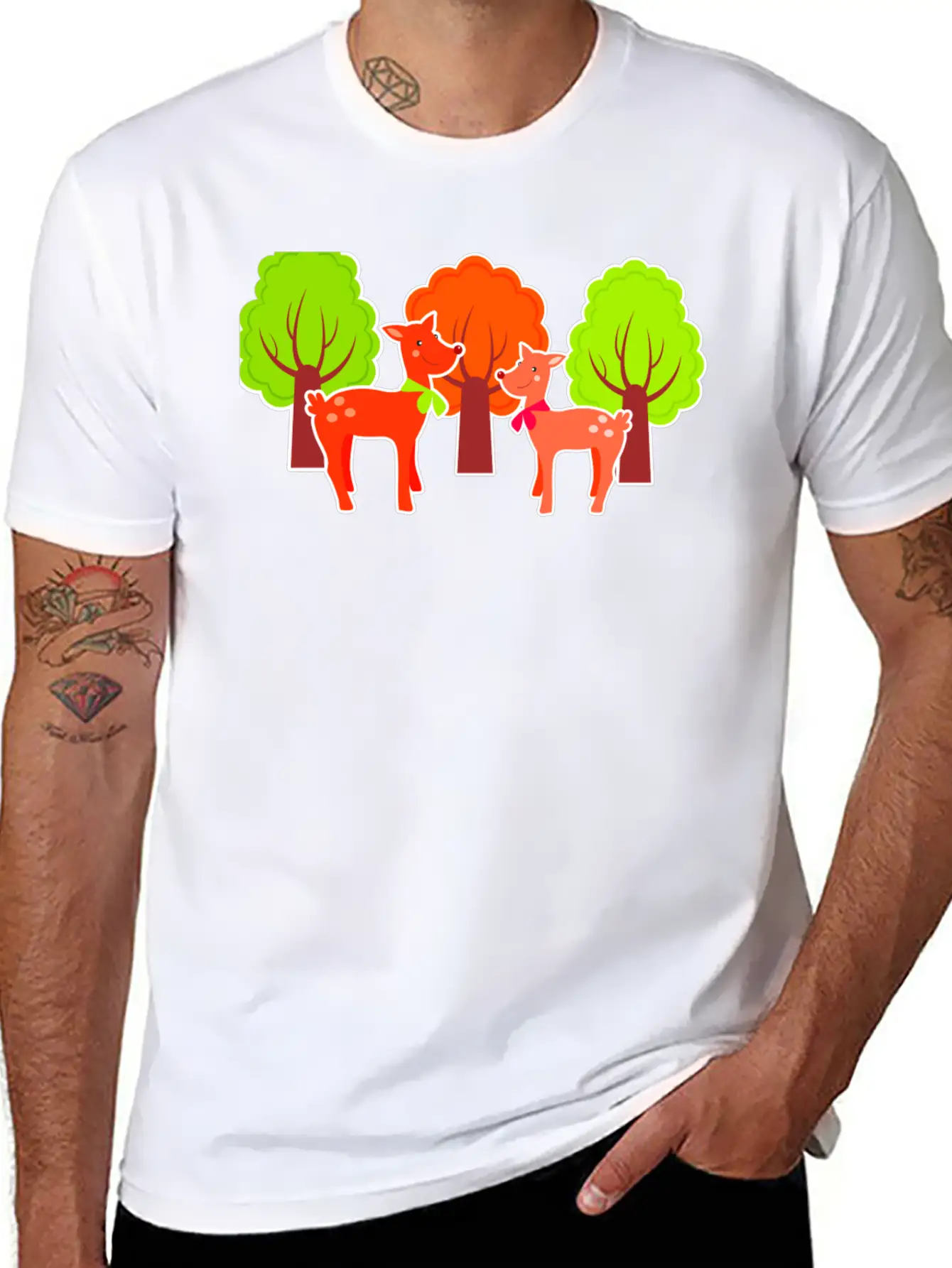 Deer Casual Graphic T-Shirt – Simple And Comfortable Daily Wear