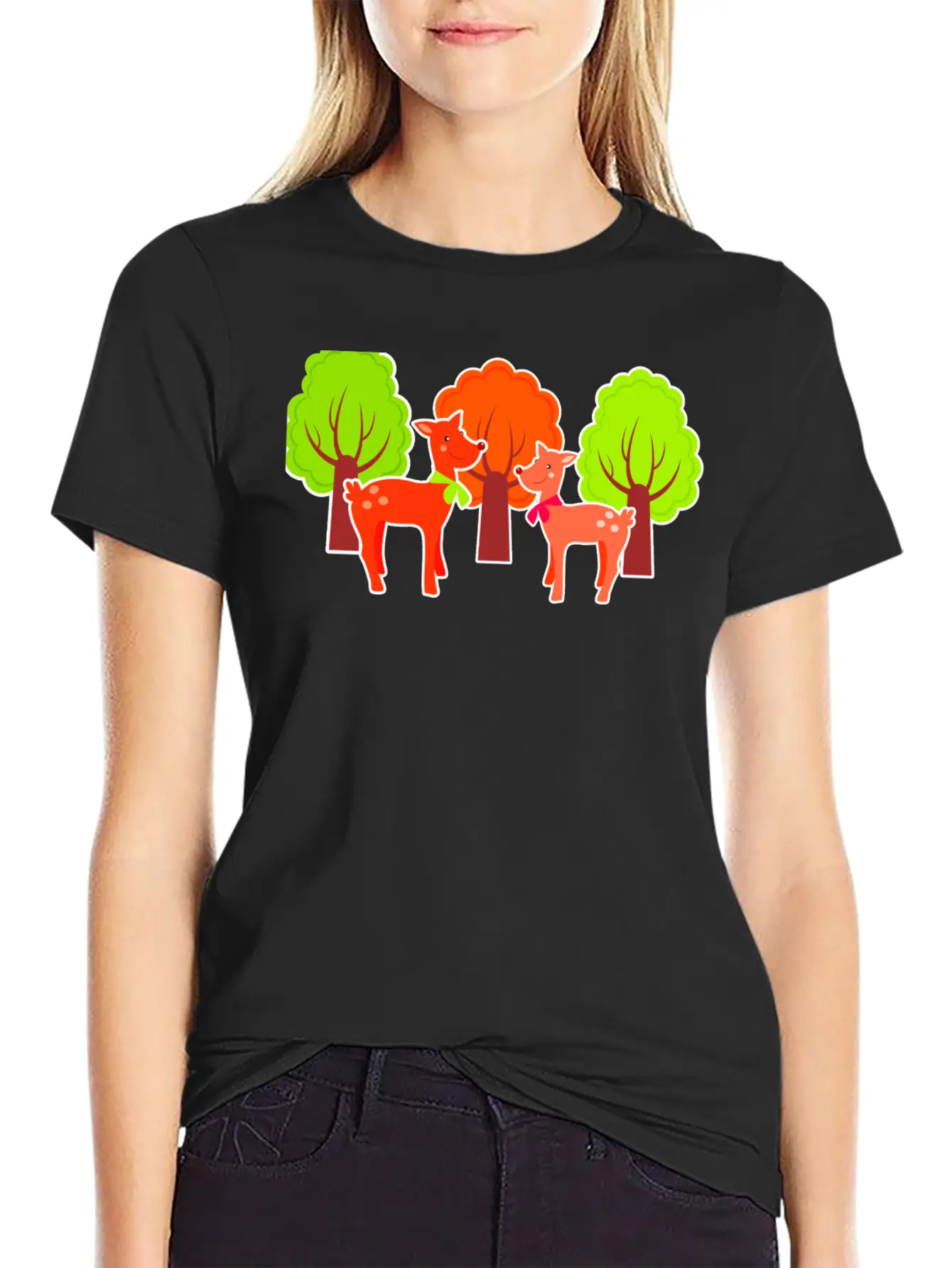 Deer Casual Graphic T-Shirt – Simple And Comfortable Daily Wear