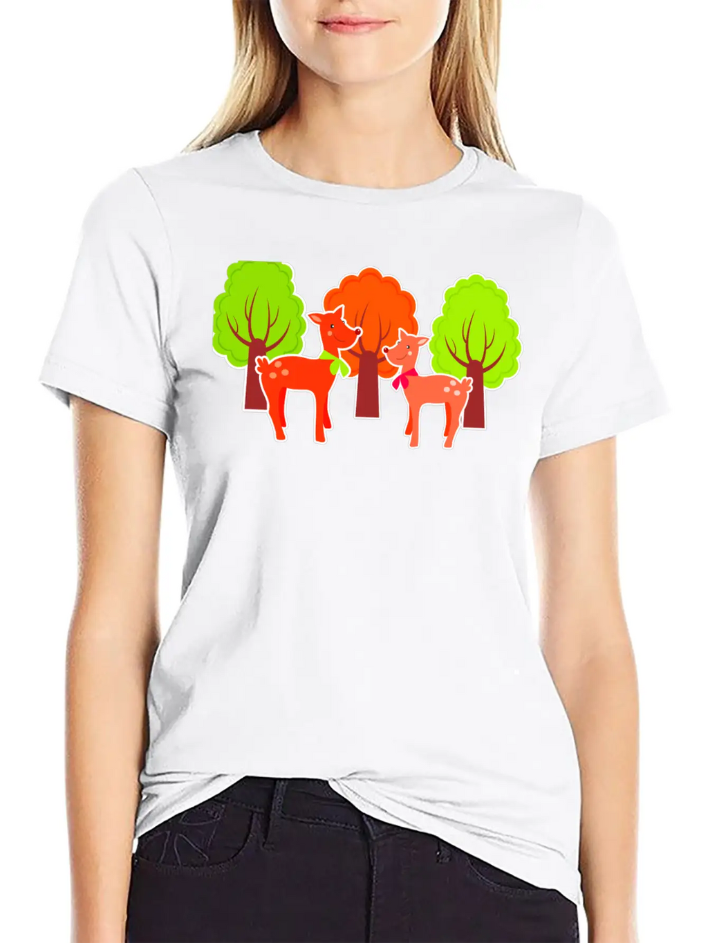 Deer Casual Graphic T-Shirt – Simple And Comfortable Daily Wear