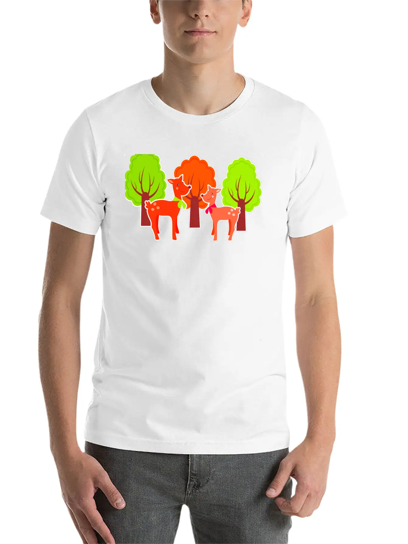 Deer Casual Graphic T-Shirt – Simple And Comfortable Daily Wear