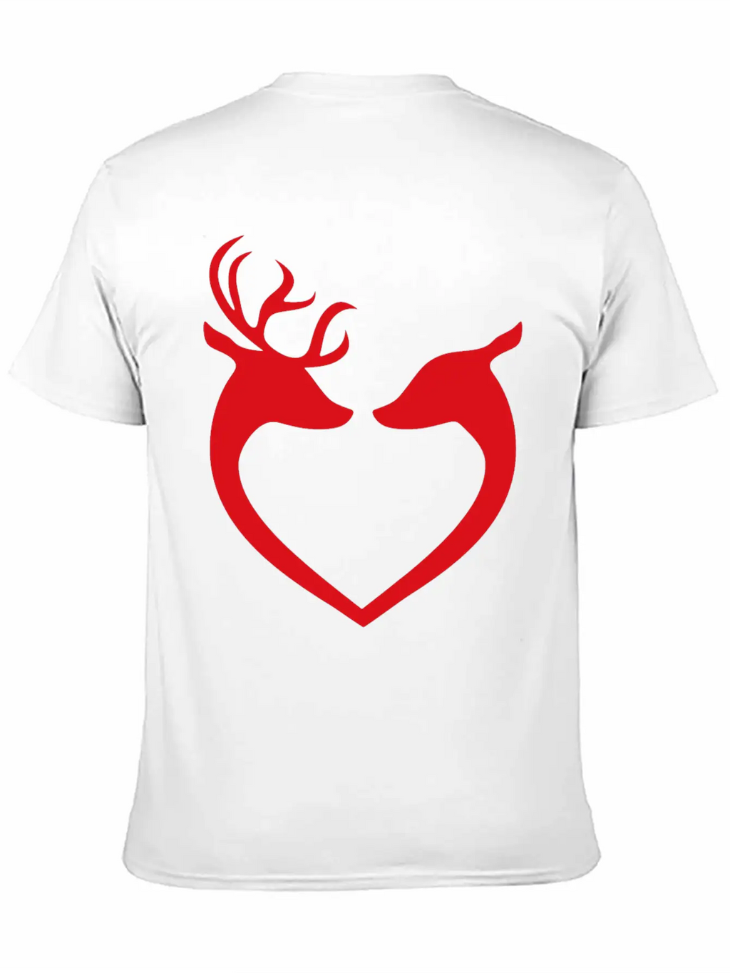 Deer Couple Heart Silhouette Unisex Casual T-Shirt – Clean Design For Daily Comfort