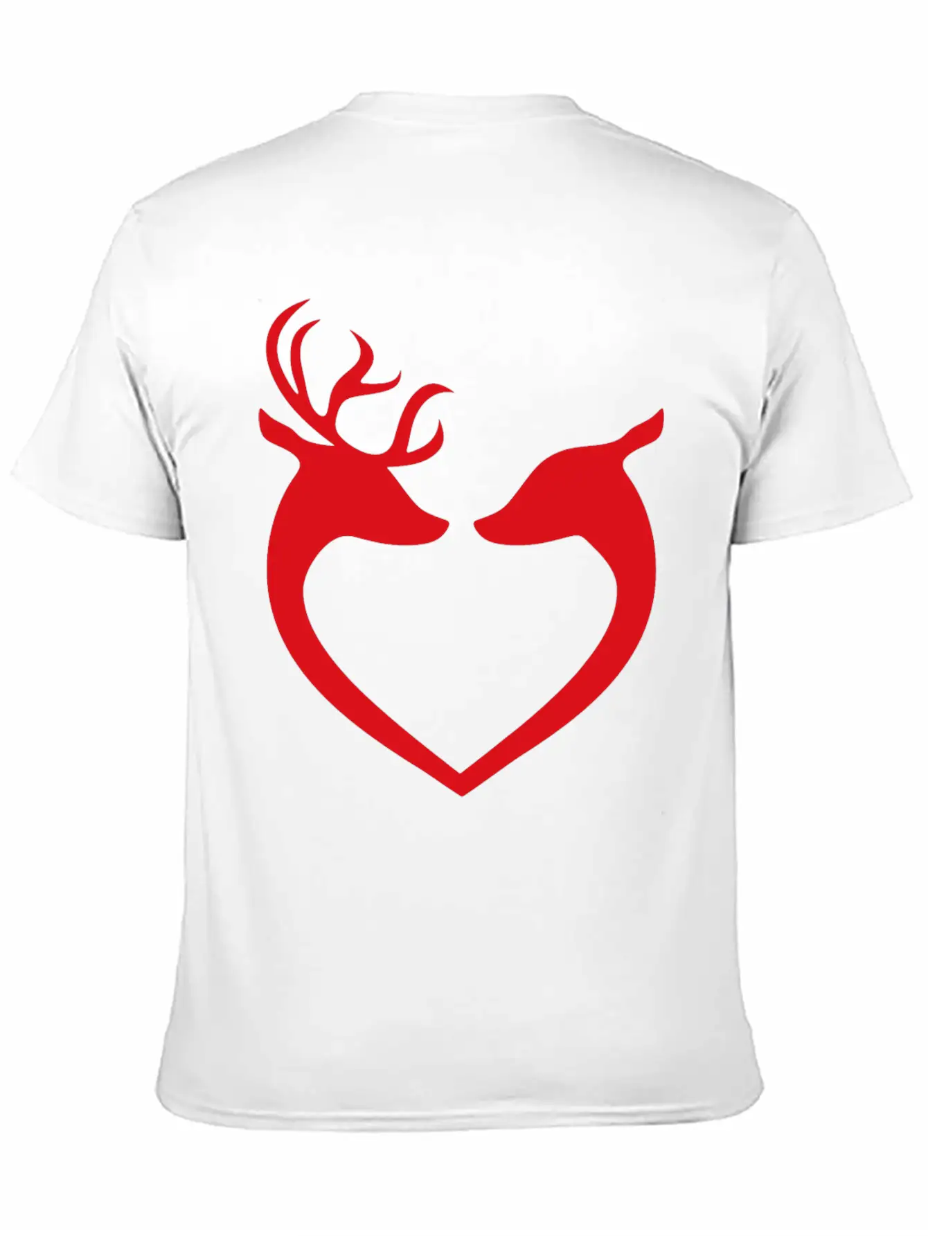 Deer Couple Heart Silhouette Unisex Casual T-Shirt – Clean Design For Daily Comfort
